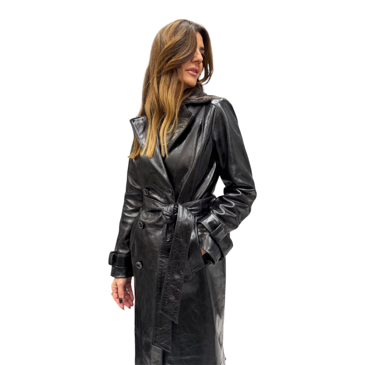 CLOE - Women's calf leather trench coat
