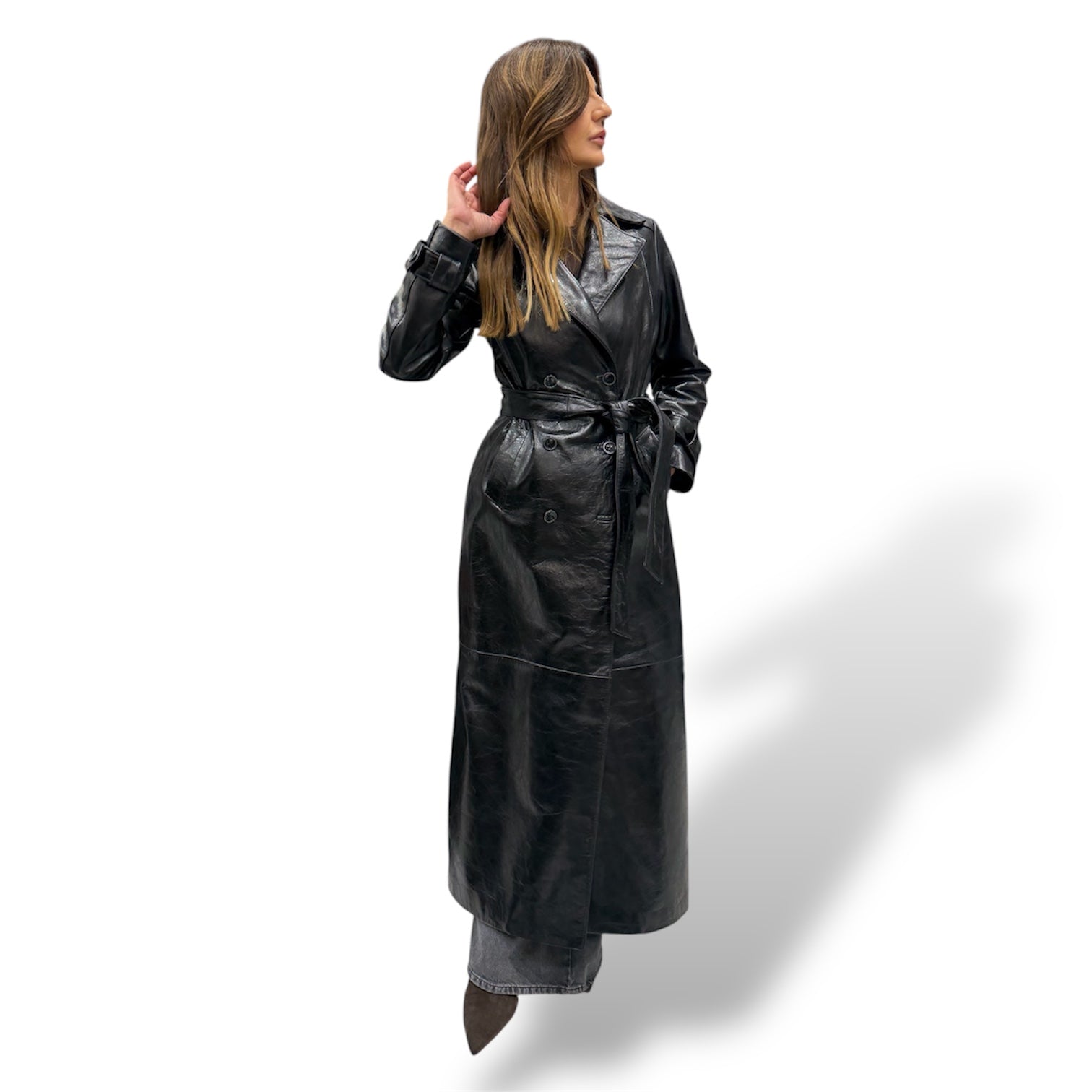 CLOE - Women's calf leather trench coat