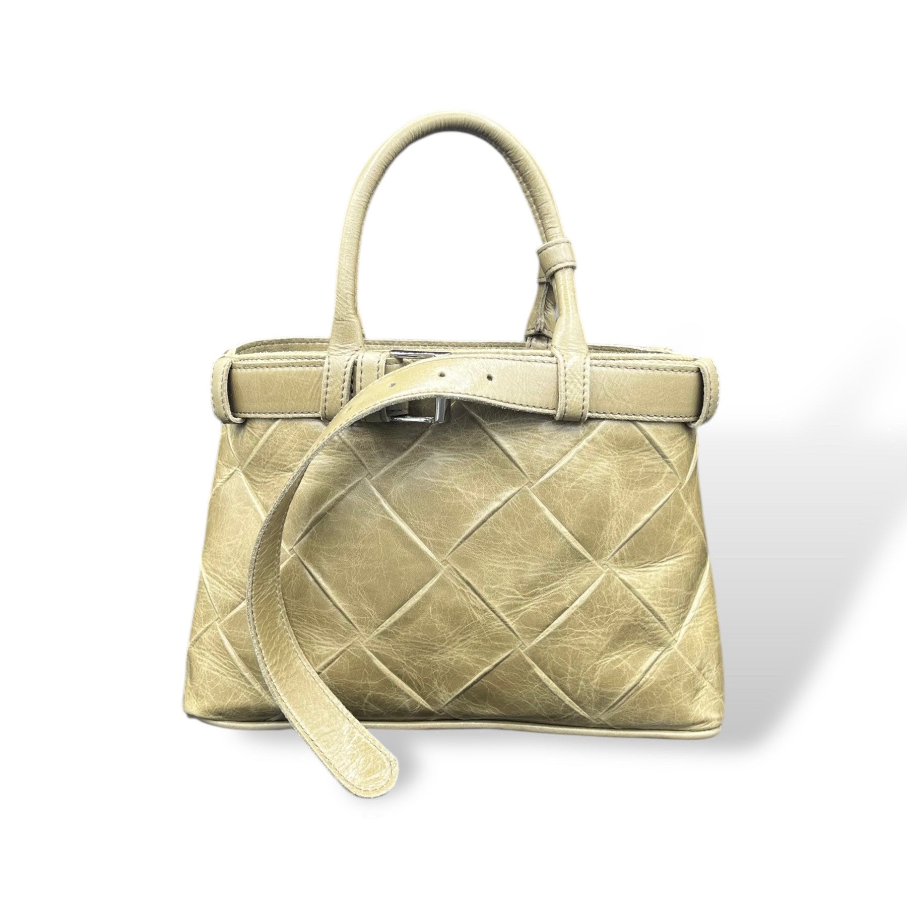 CNT - Women's square embossed calf leather handbag