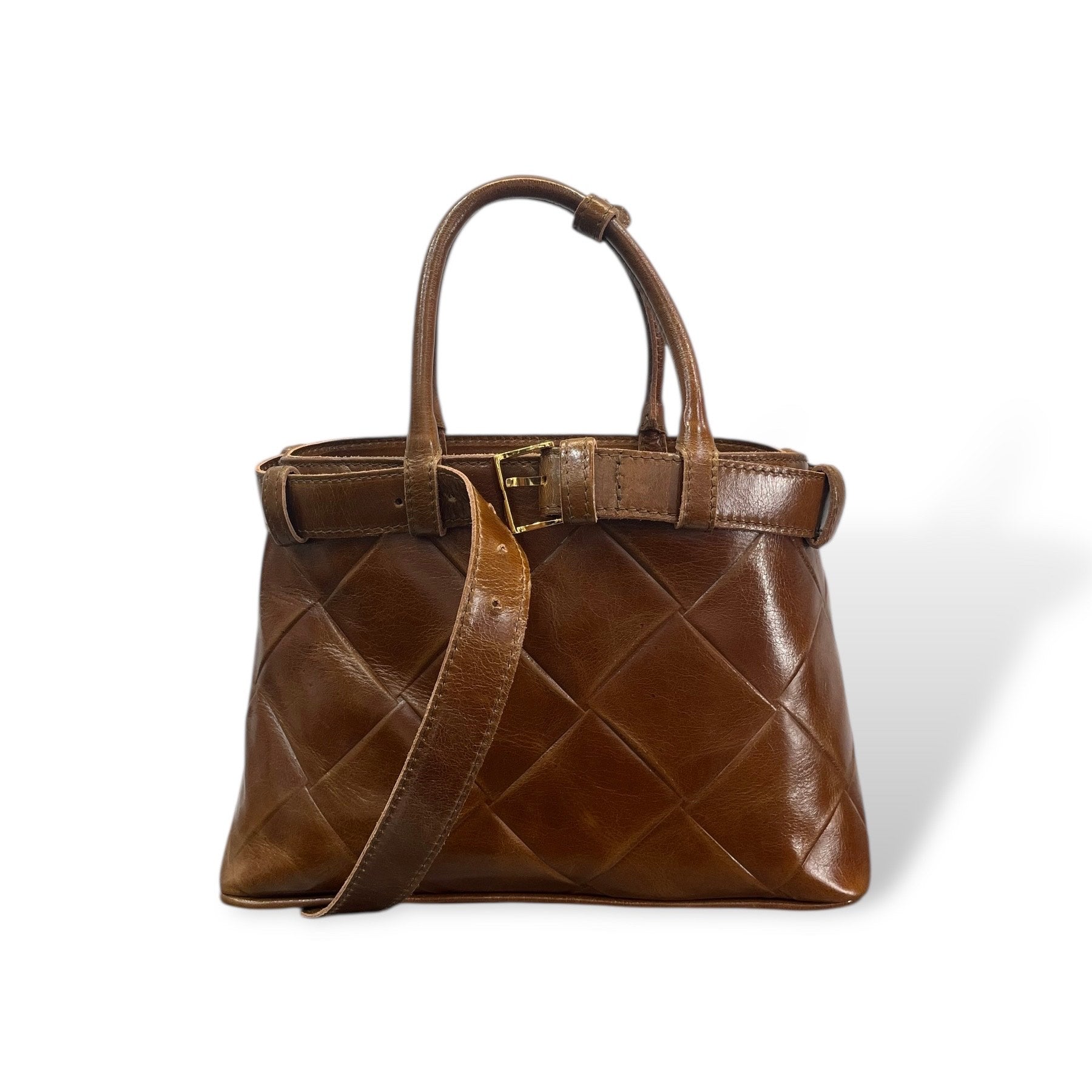 CNT - Women's square embossed calf leather handbag