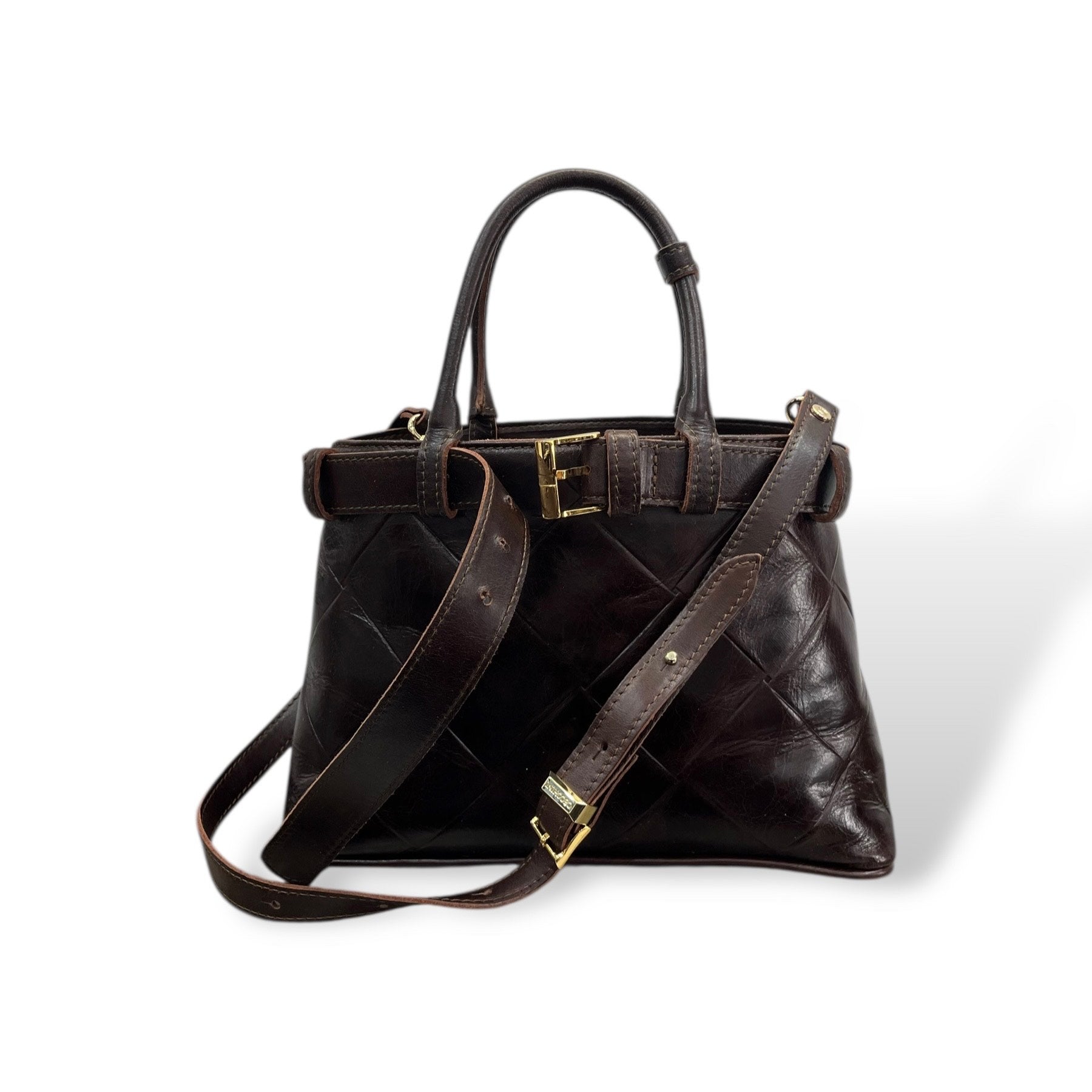CNT - Women's square embossed calf leather handbag