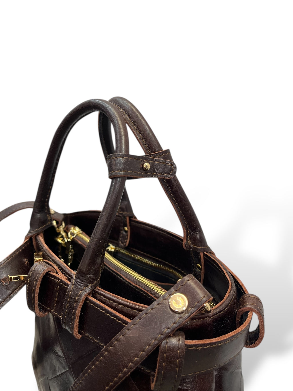 CNT - Women's square embossed calf leather handbag