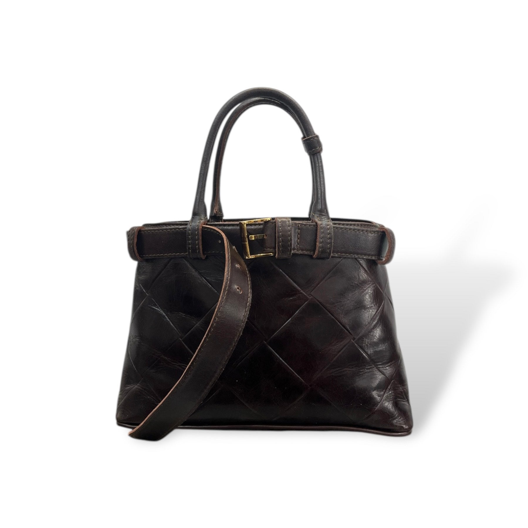 CNT - Women's square embossed calf leather handbag