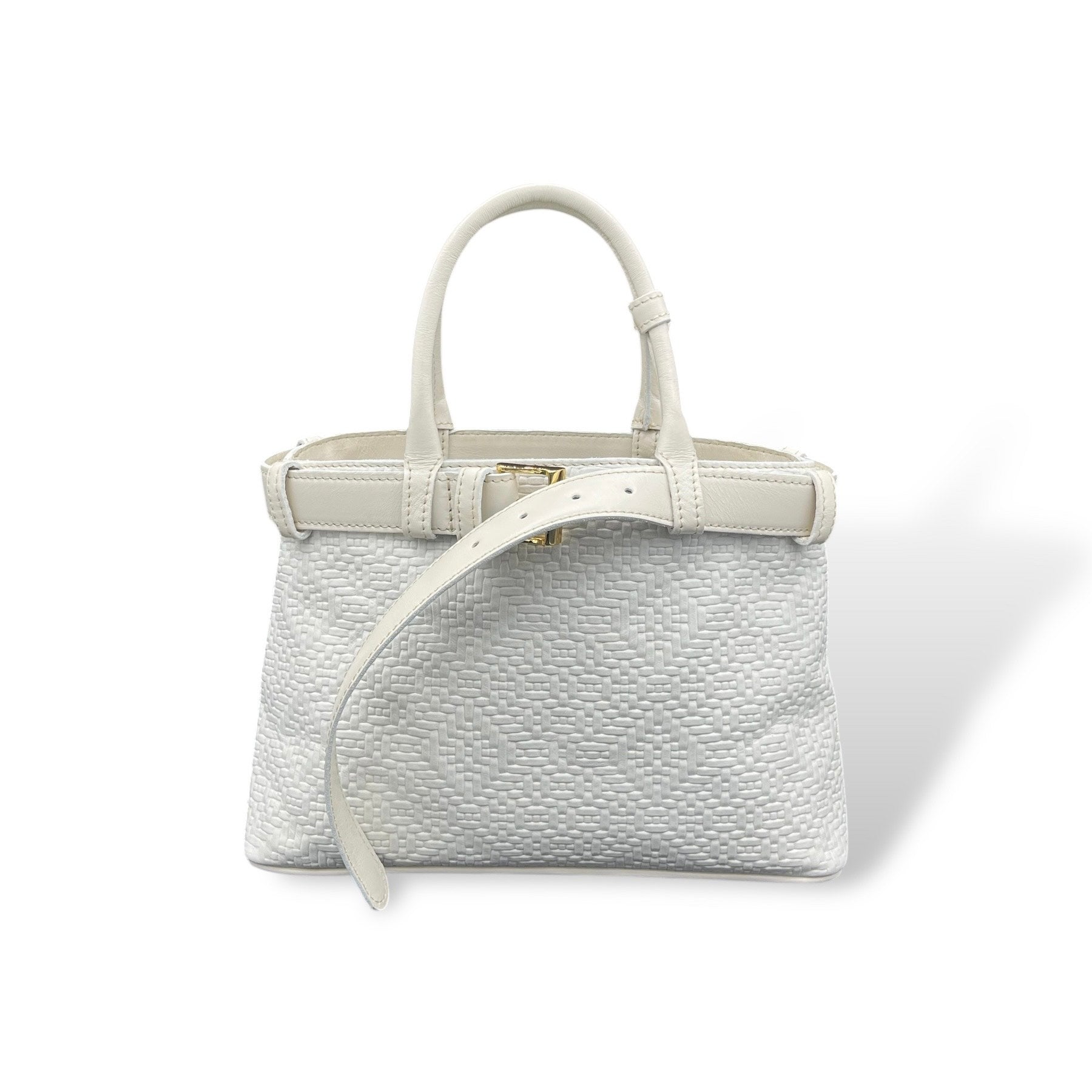 CNT - Women's woven embossed calf leather handbag