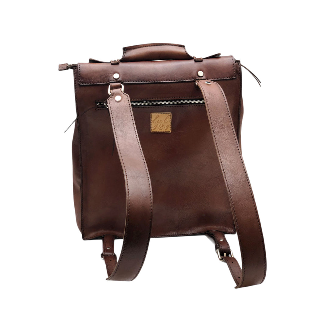 Men's buffered crust calf leather backpack - GTS