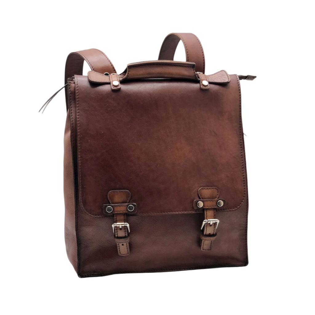 Men's buffered crust calf leather backpack - GTS