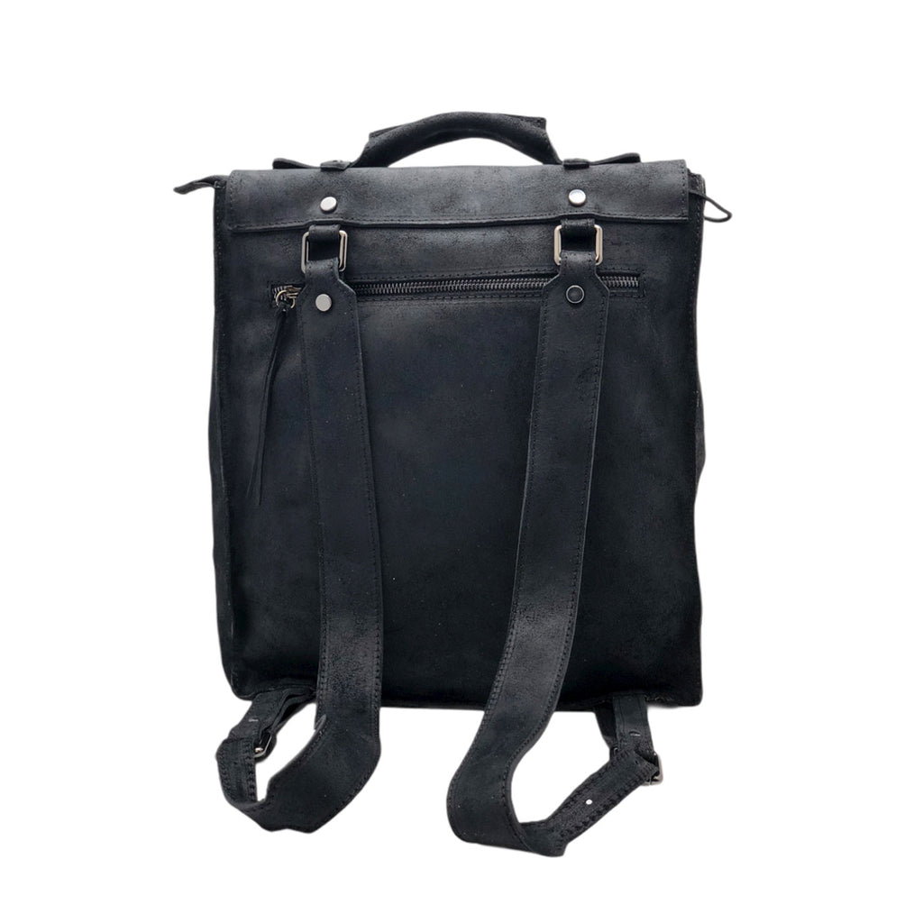 Men's greased suede crust calf leather backpack -  GTS
