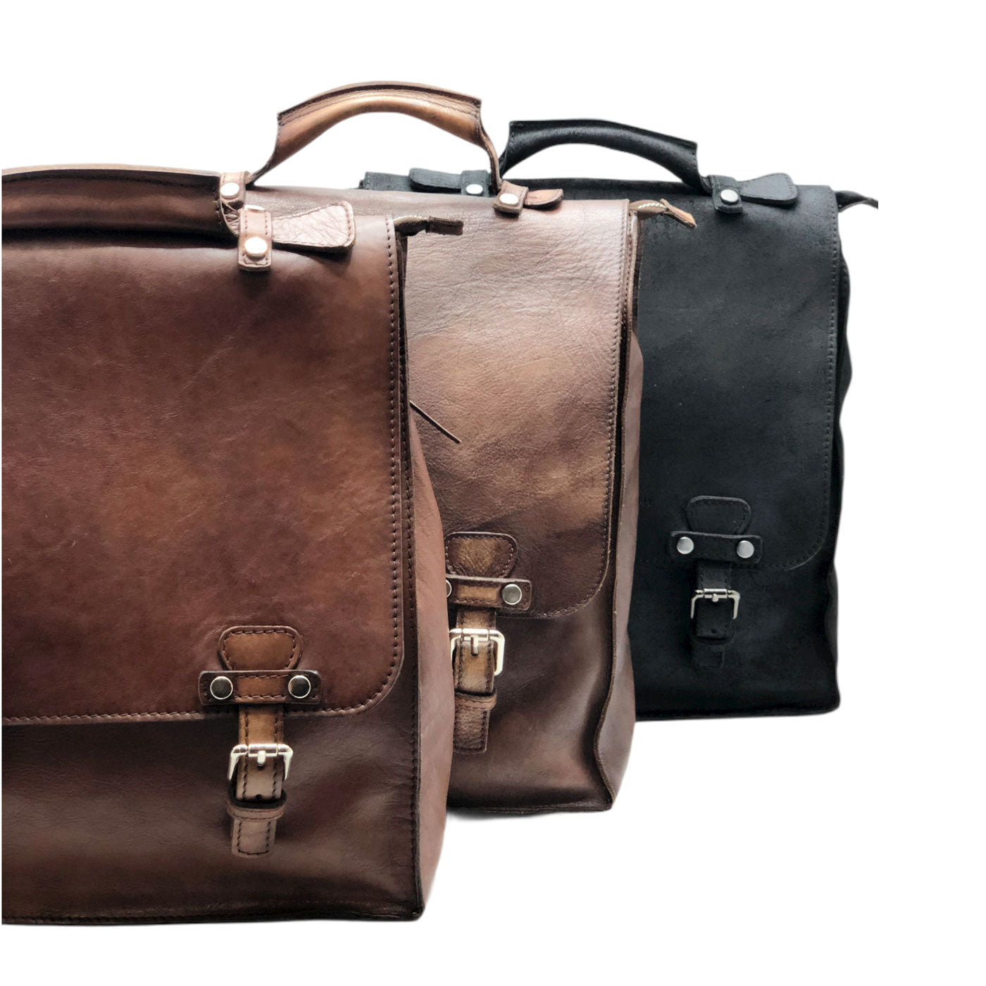 Men's buffered crust calf leather backpack - GTS