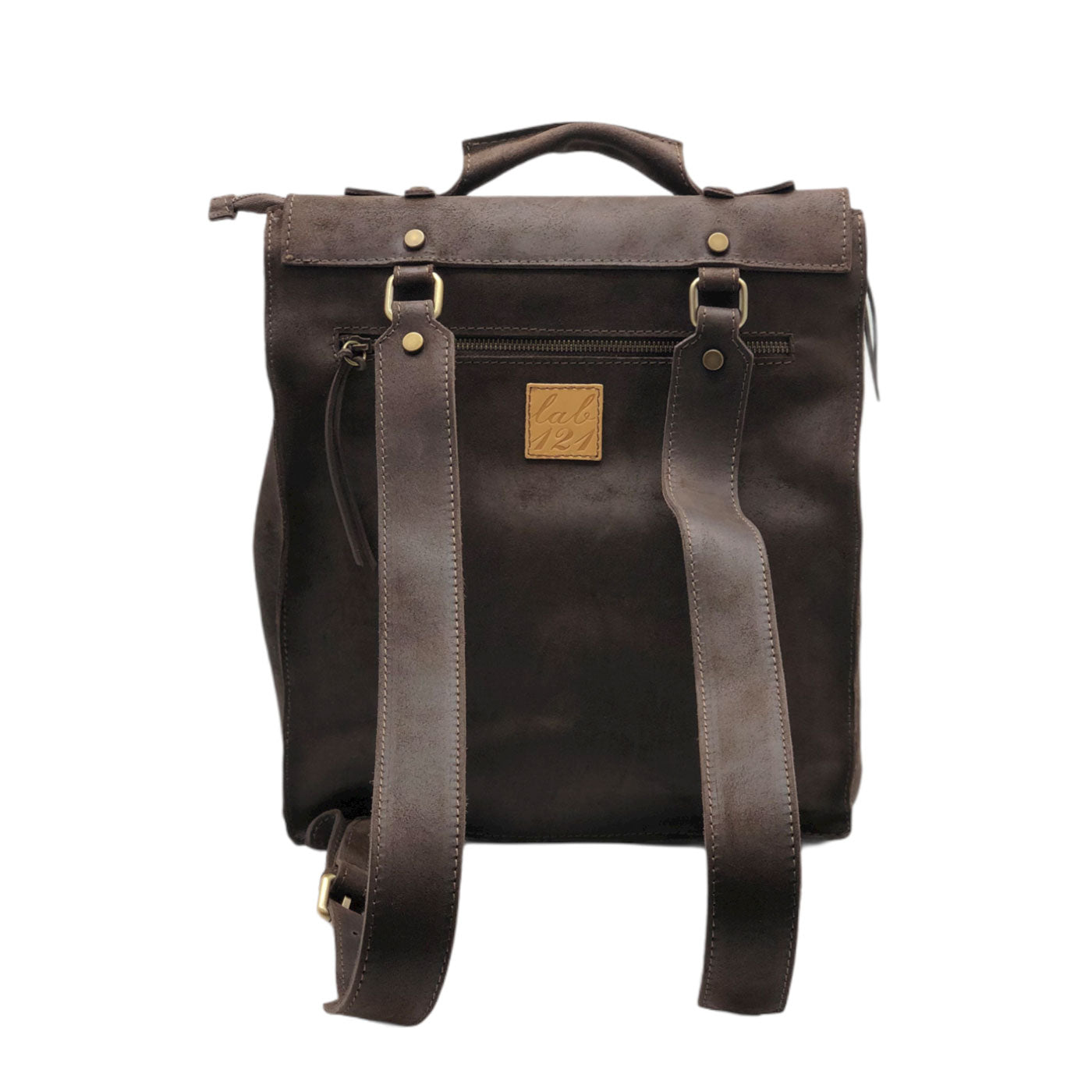 Men's greased suede crust calf leather backpack -  GTS