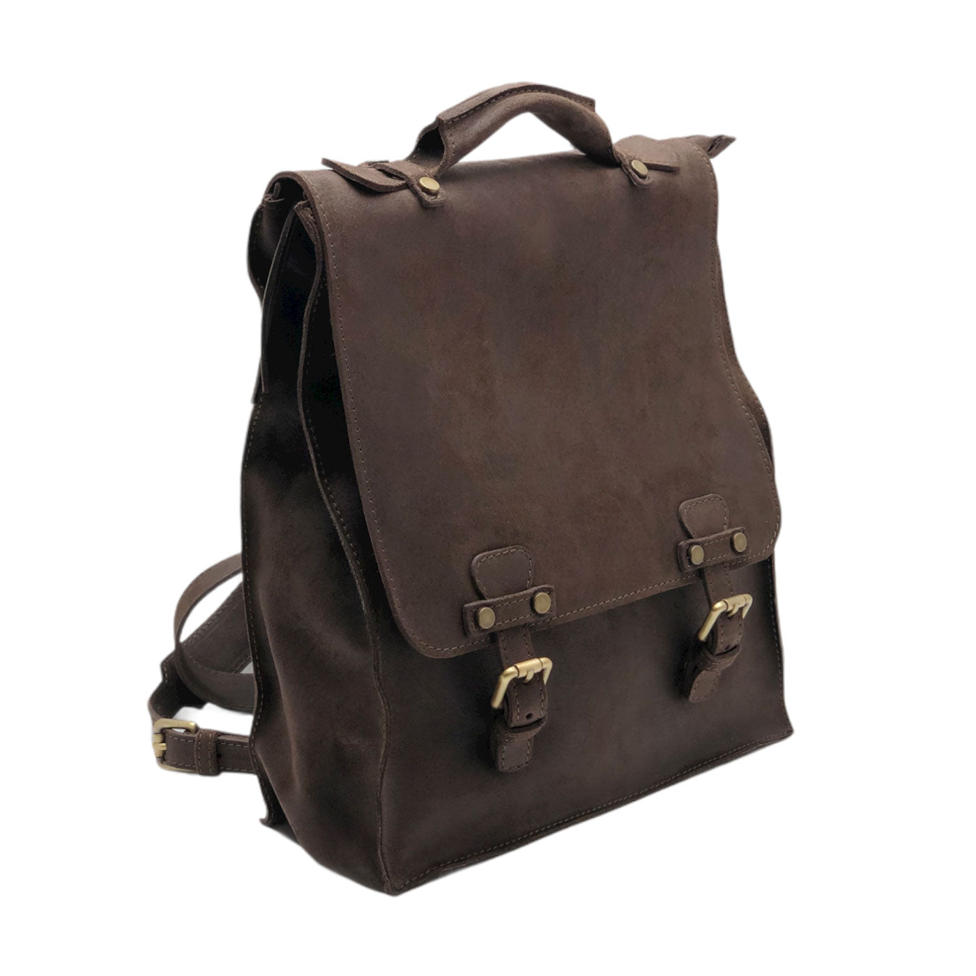Men's greased suede crust calf leather backpack -  GTS