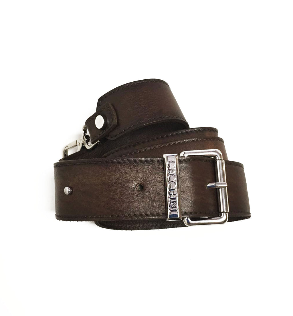 Women's brown crust calf leather shoulder bag - NEVERFULL