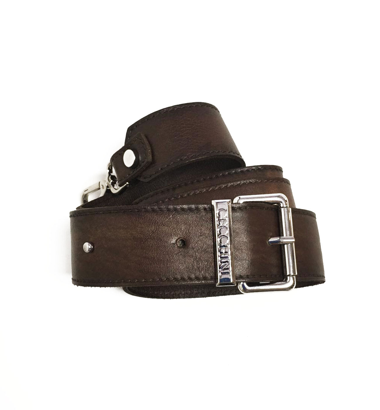 Women's brown crust calf leather shoulder bag - NEVERFULL