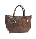 Women's brown crust calf leather shoulder bag - NEVERFULL