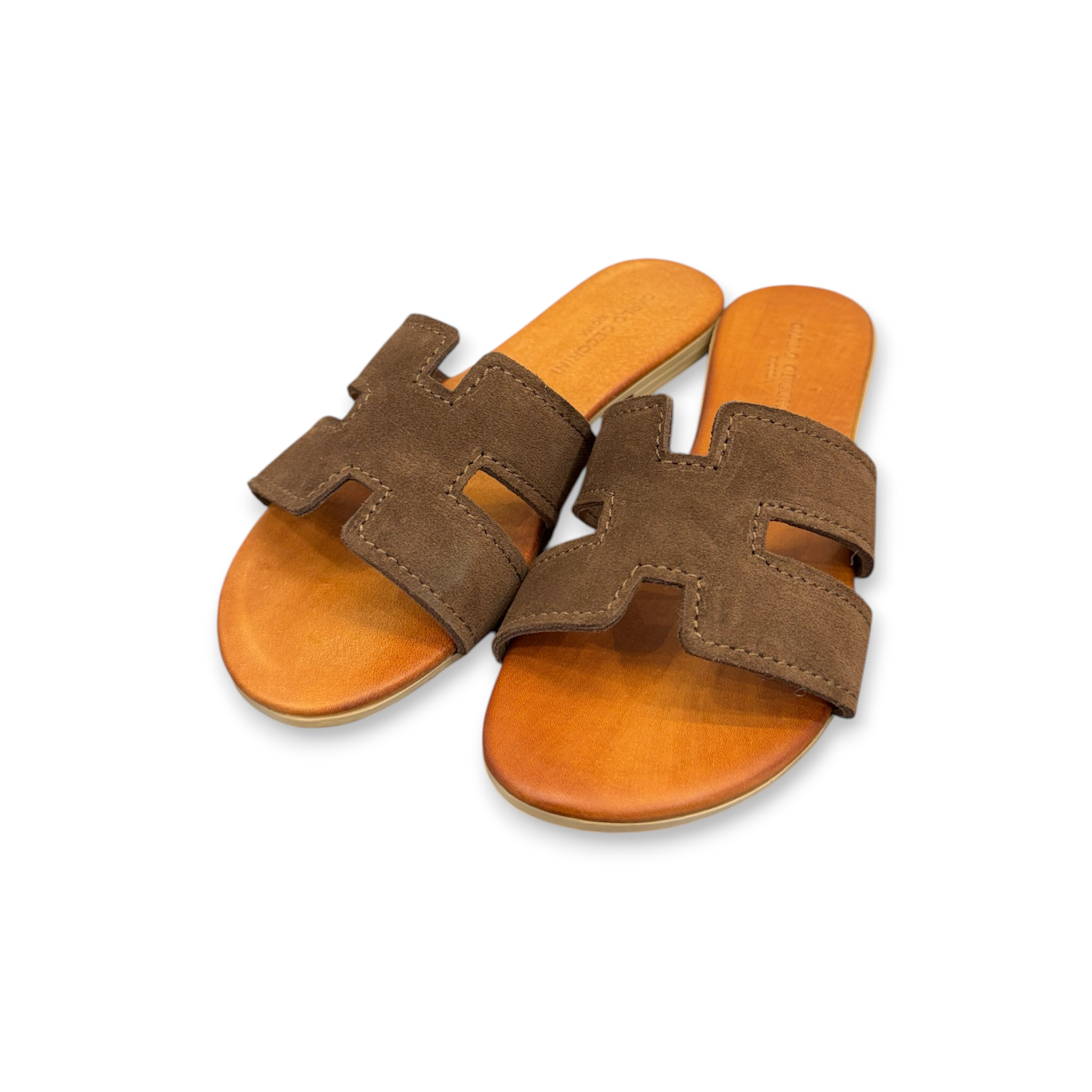 Women's suede calf leather flat sandals - 2760 B