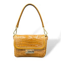 FIAMMETTA - Women's crocodile embossed calf leather shoulder bag