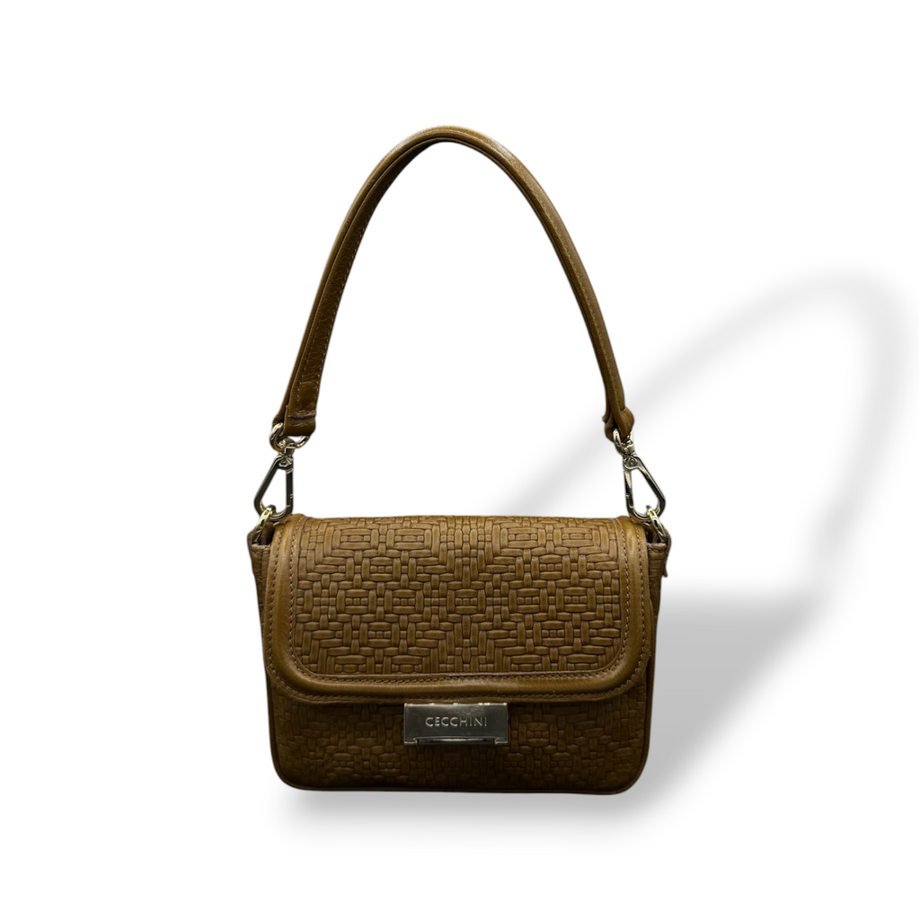 FIAMMETTA - Women's woven embossed calf leather shoulder bag