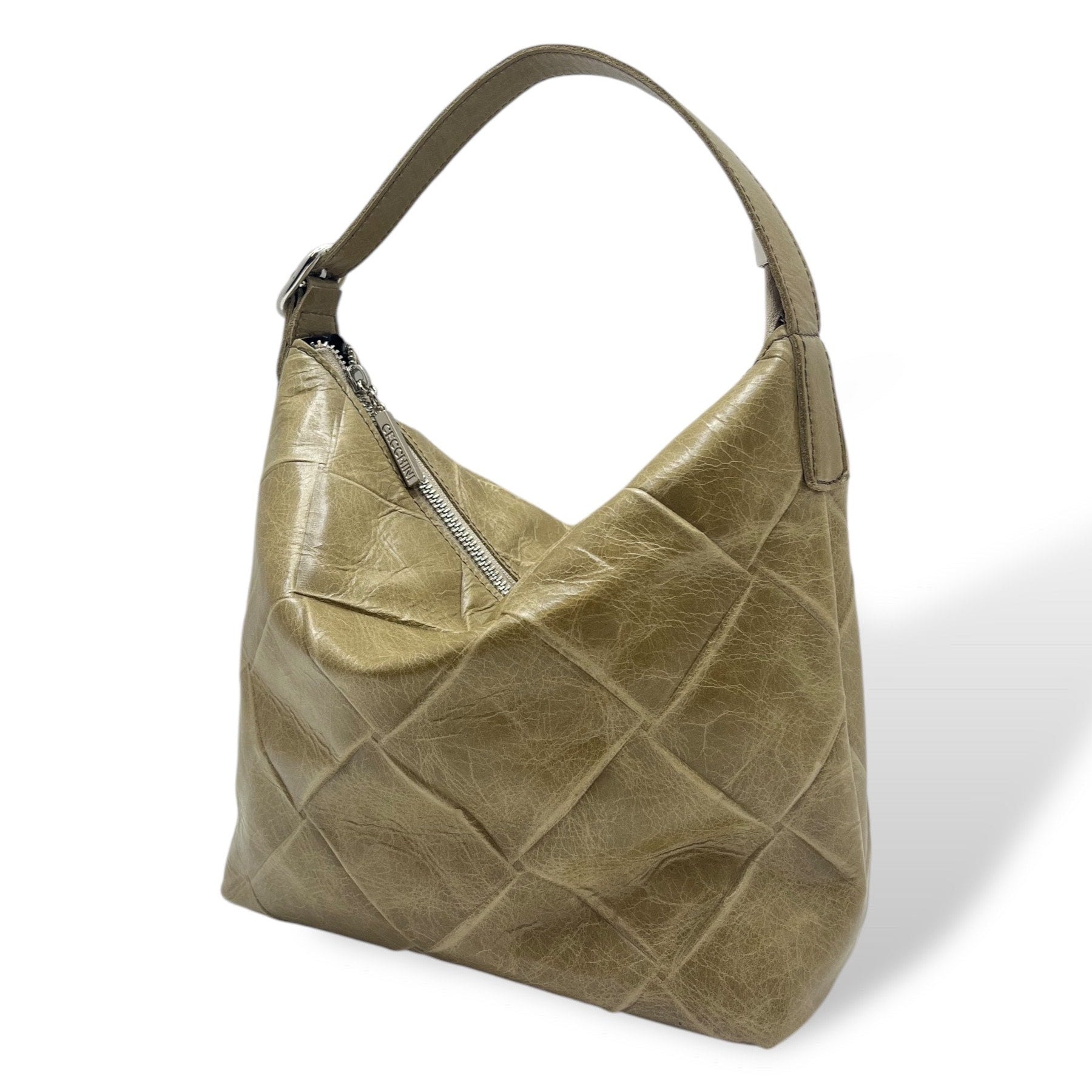 GIULIETTA big - Women's square embossed calf leather handbag