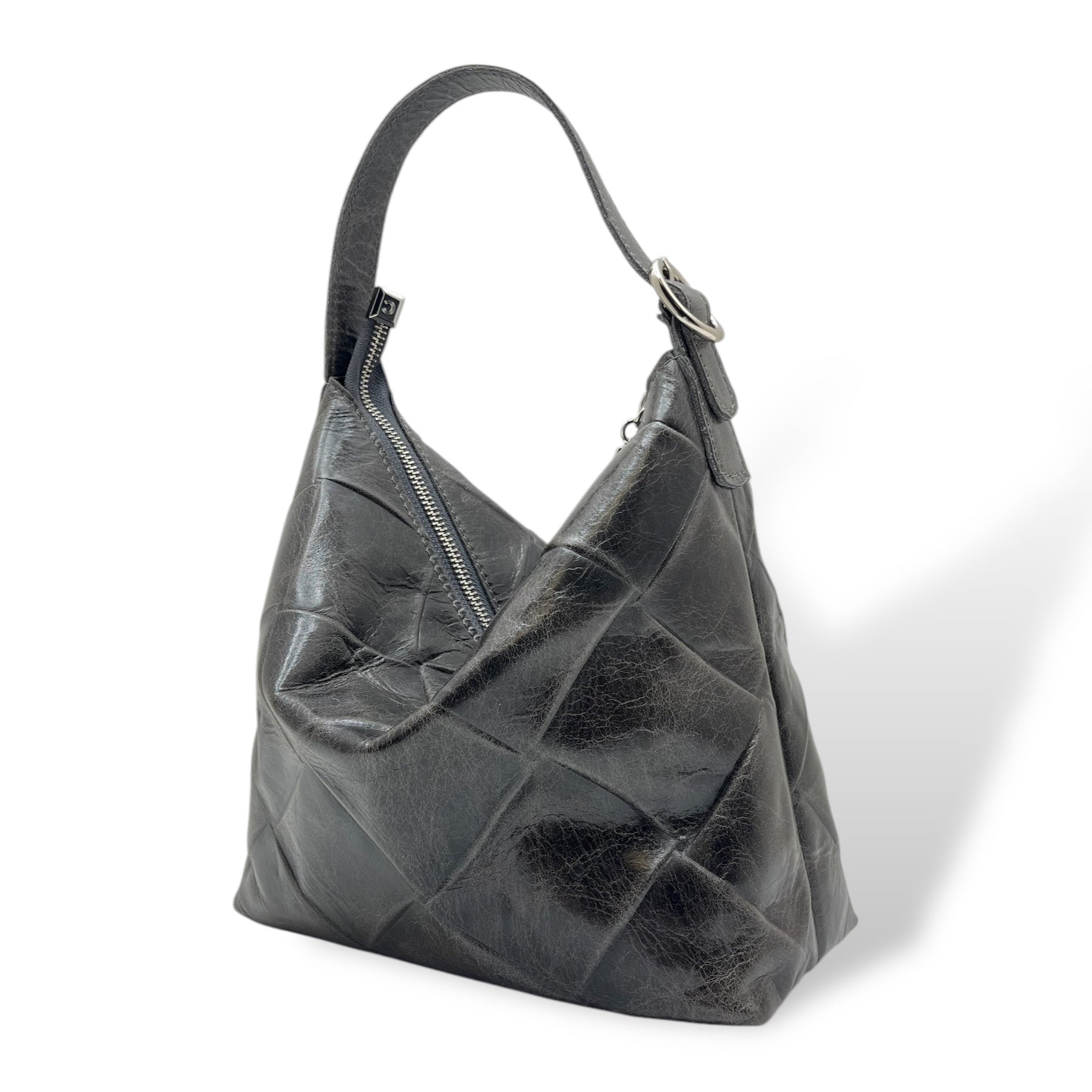 GIULIETTA big - Women's square embossed calf leather handbag