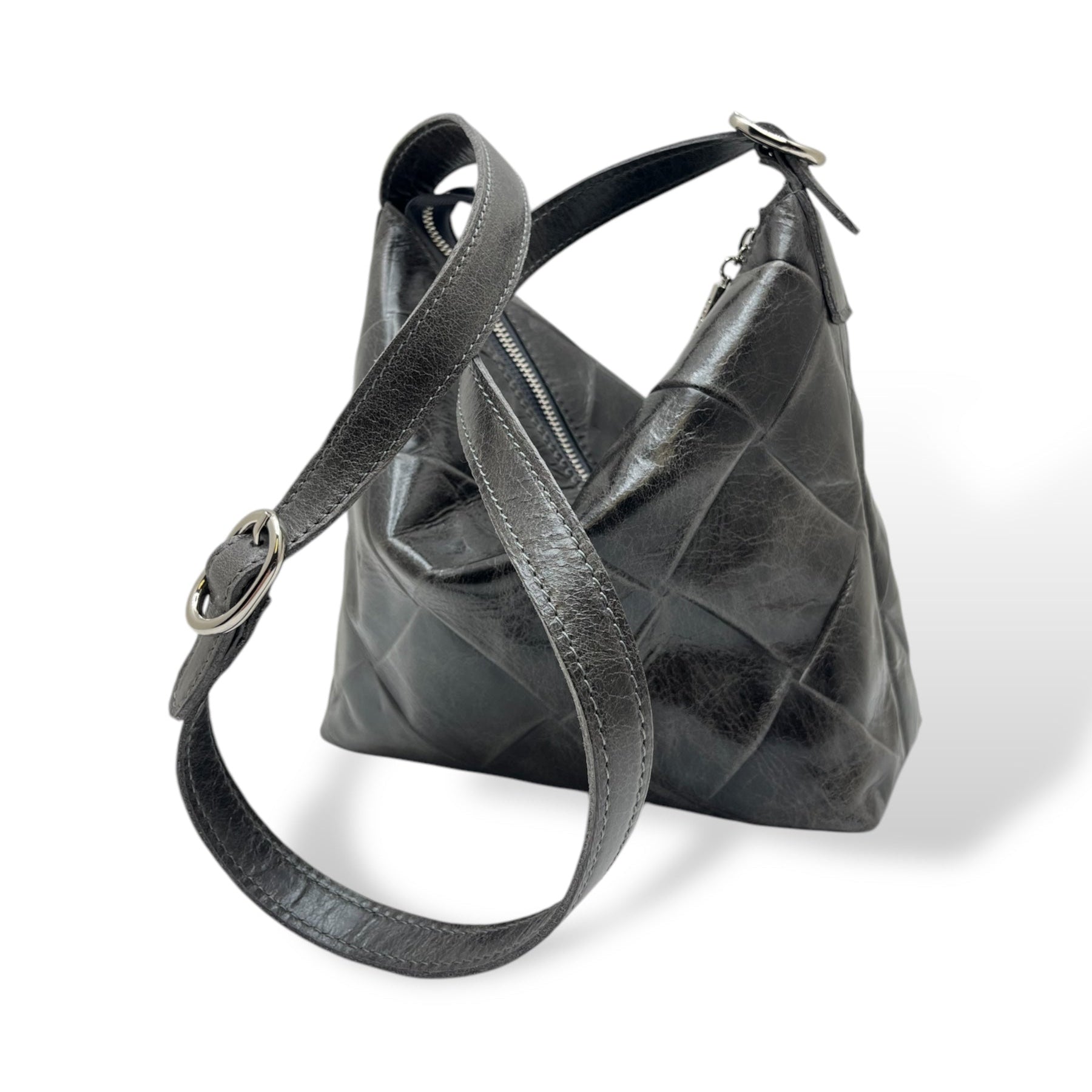 GIULIETTA big - Women's square embossed calf leather handbag