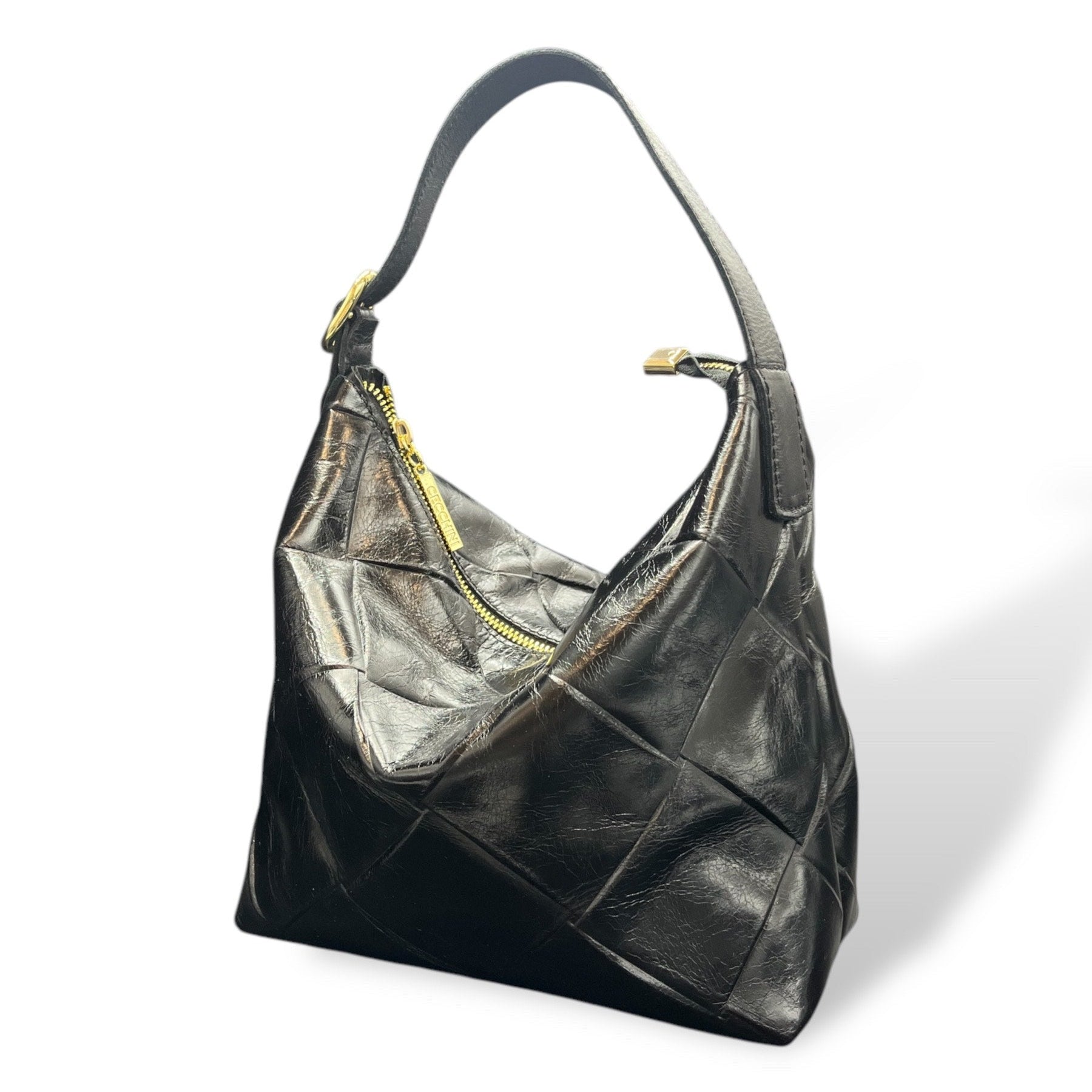 GIULIETTA big - Women's square embossed calf leather handbag