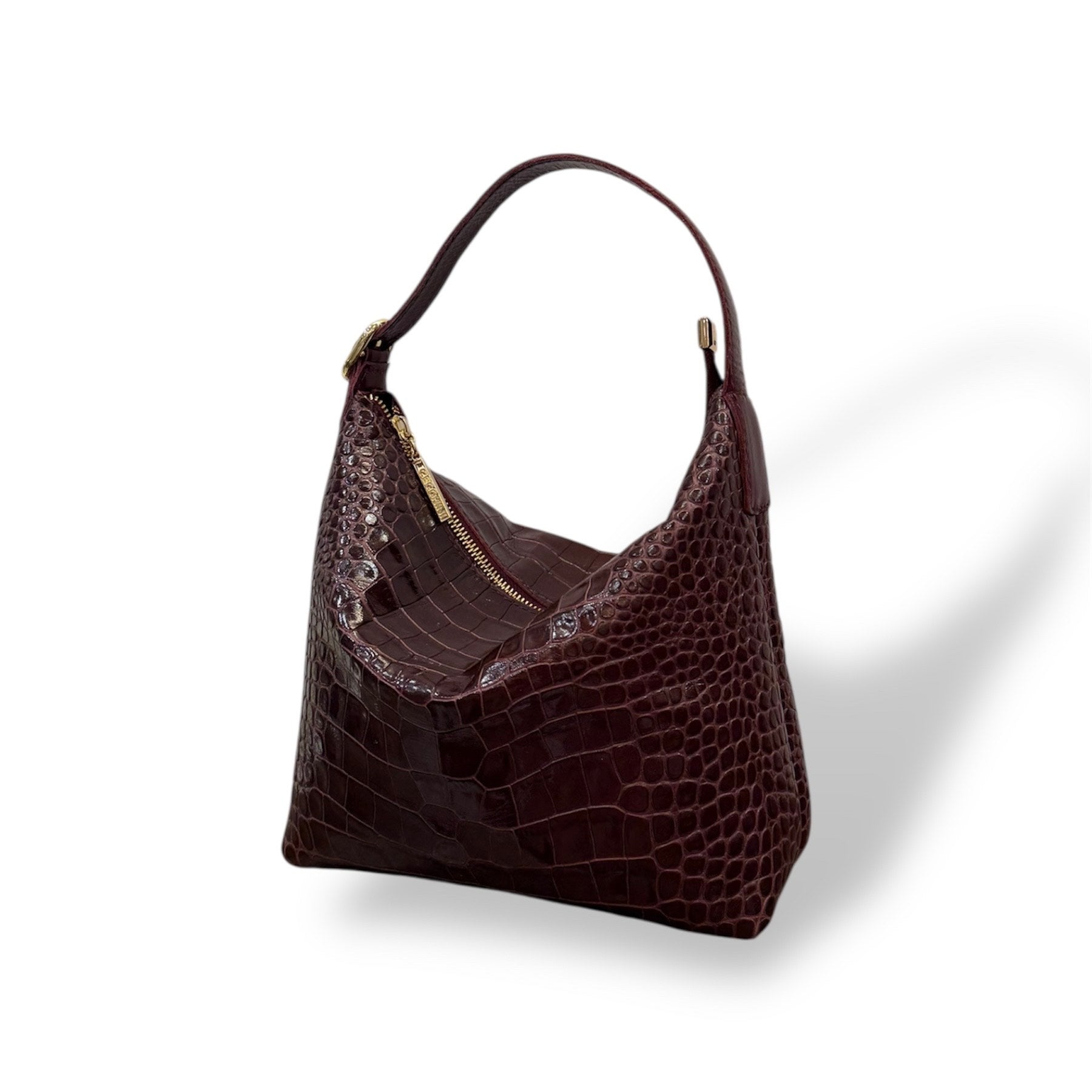 GIULIETTA big - Women's crocodile embossed calf leather handbag