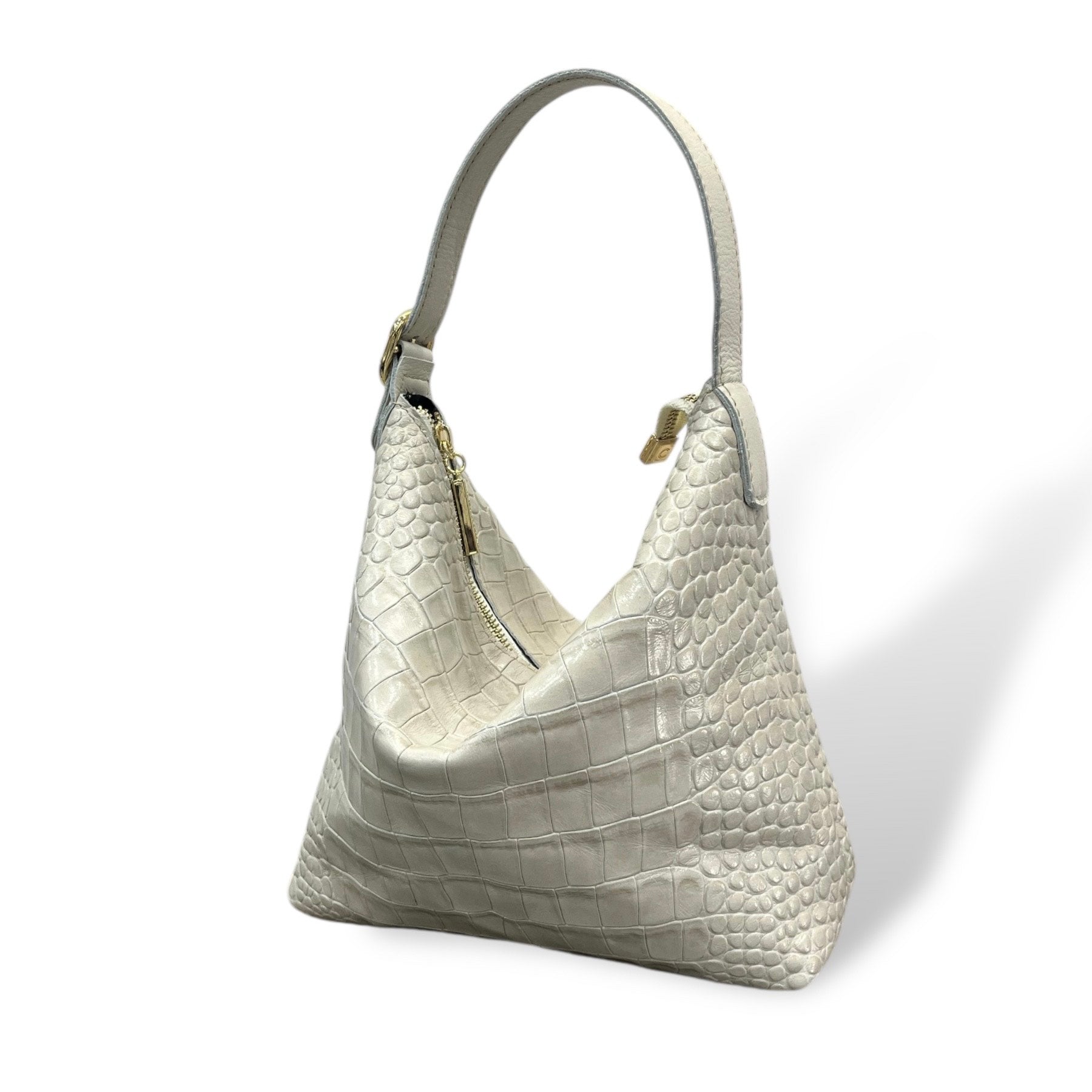 GIULIETTA big - Women's crocodile embossed calf leather handbag