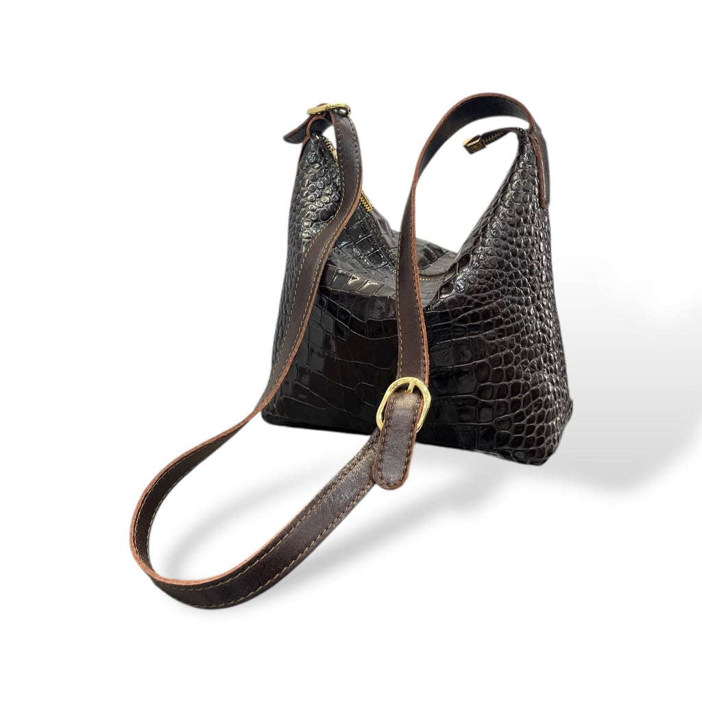 GIULIETTA big - Women's crocodile embossed calf leather handbag