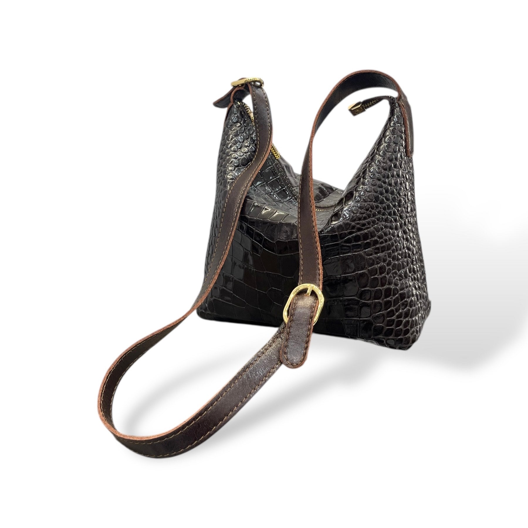GIULIETTA big - Women's crocodile embossed calf leather handbag