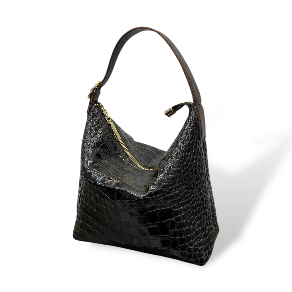 GIULIETTA big - Women's crocodile embossed calf leather handbag