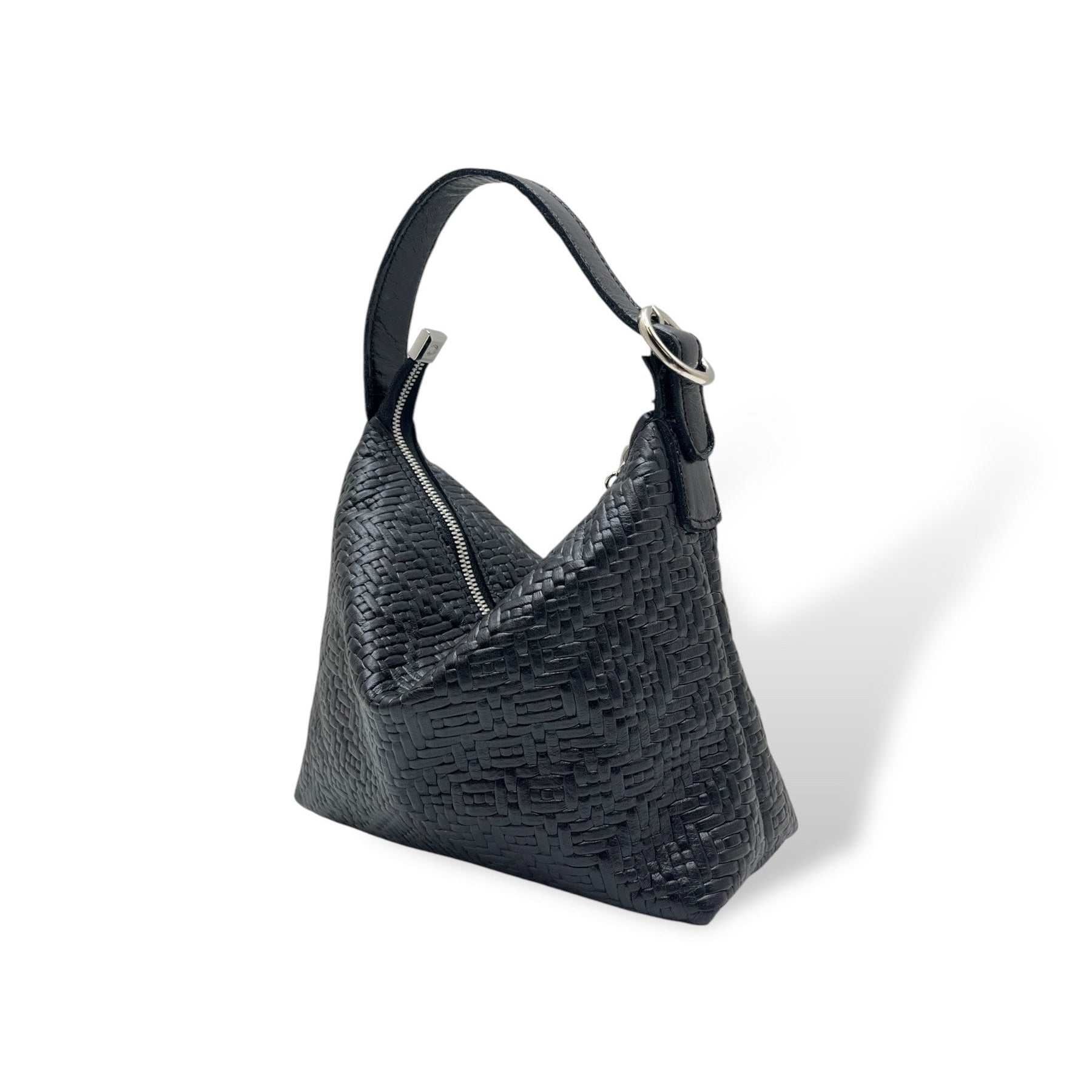 GIULIETTA small - Women's woven embossed calf leather handbag