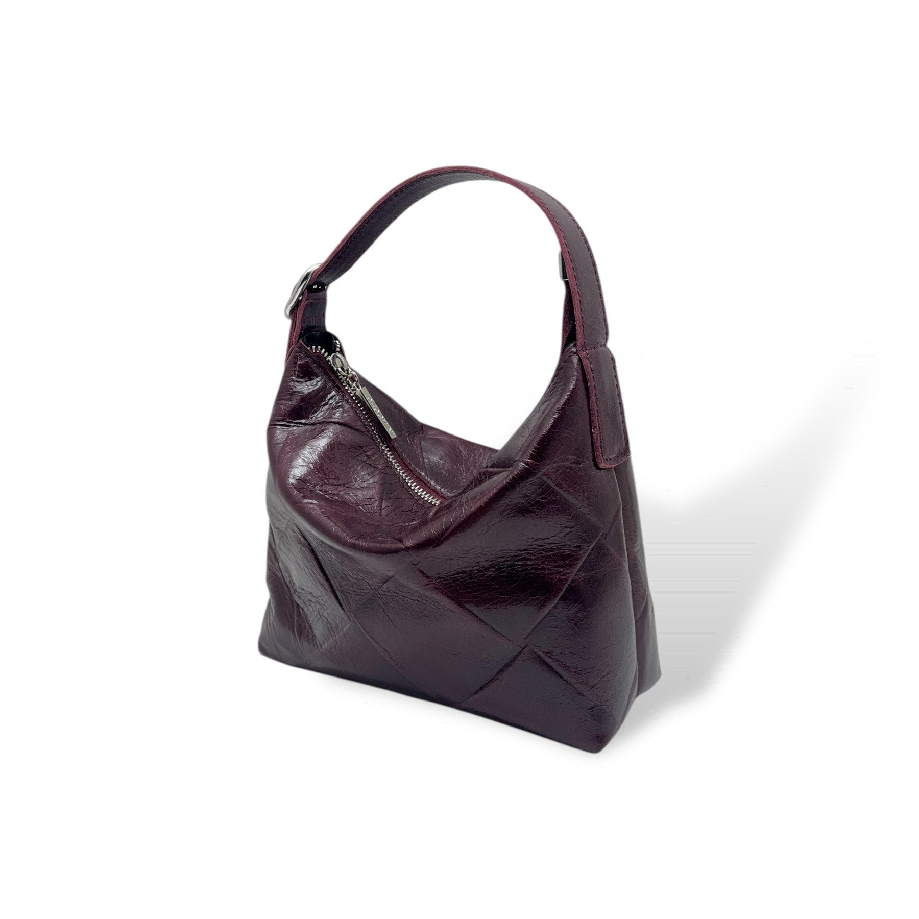 GIULIETTA small - Women's square embossed calf leather handbag