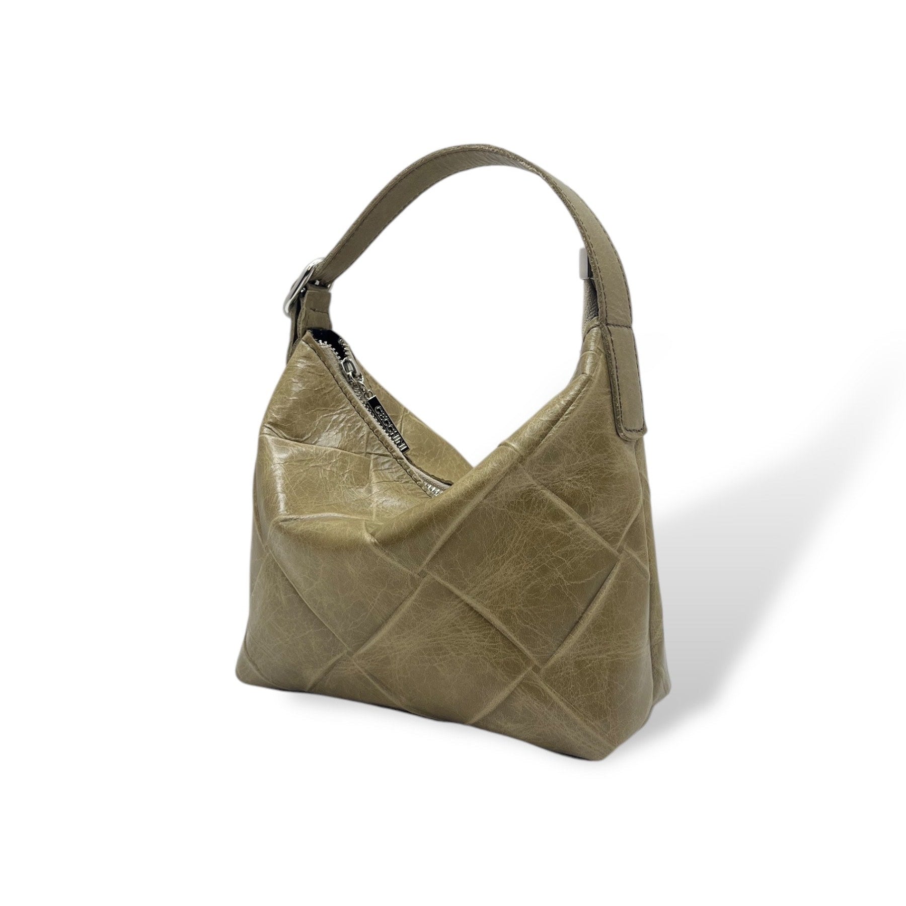 GIULIETTA small - Women's square embossed calf leather handbag