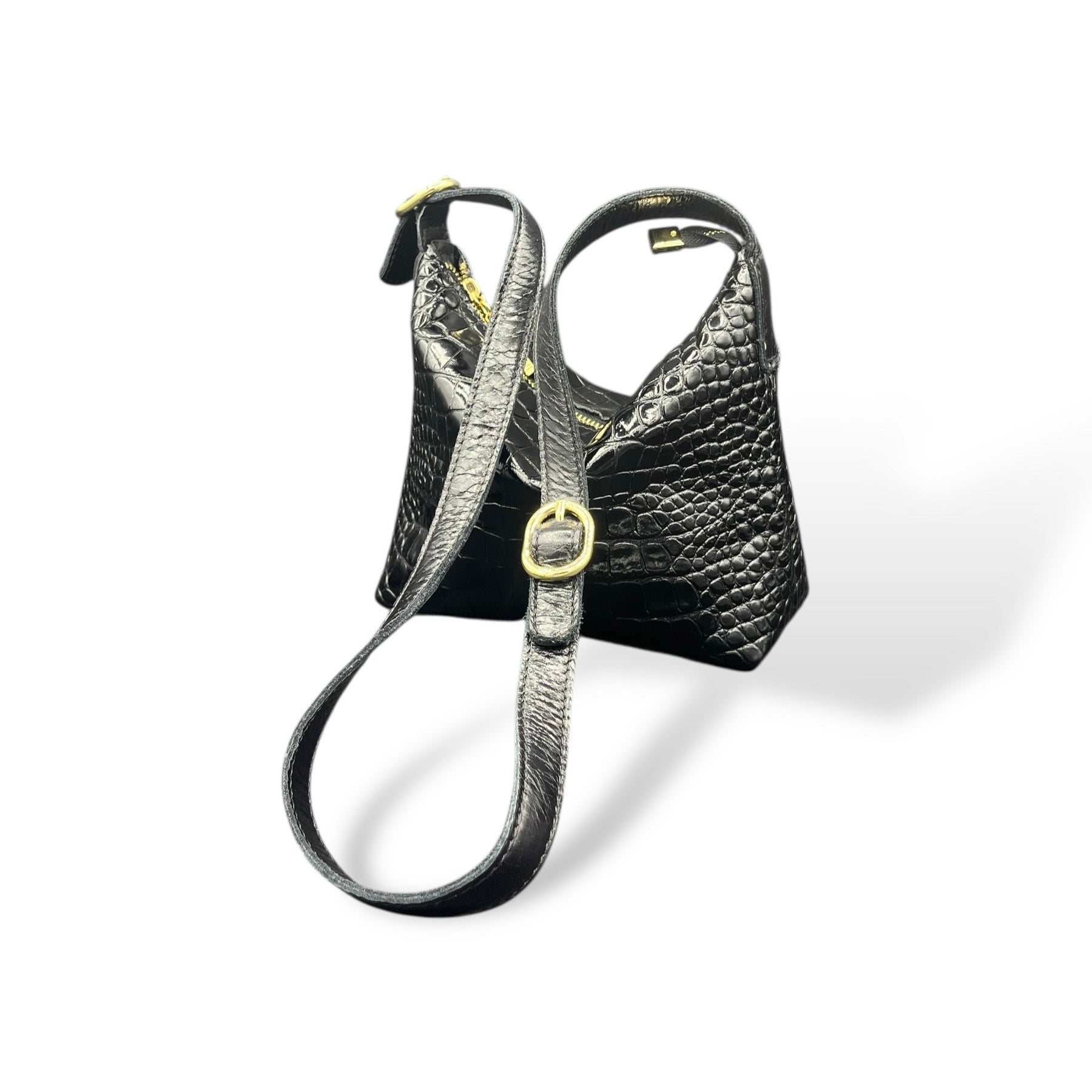 GIULIETTA small - Women's crocodile embossed calf leather handbag