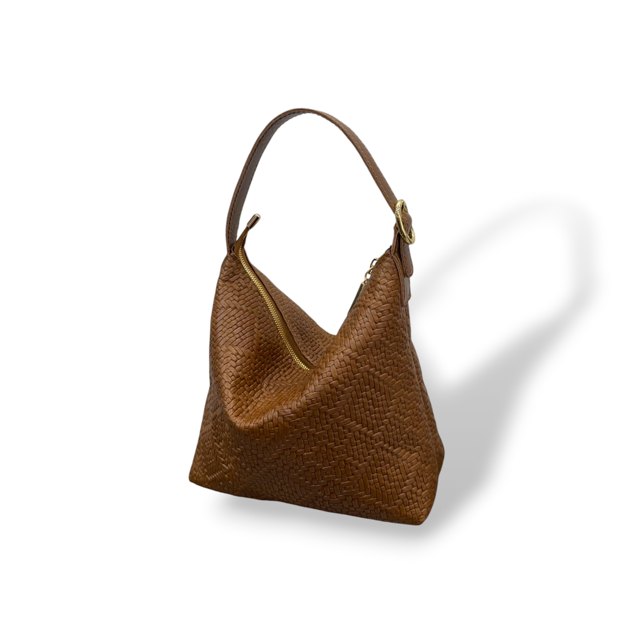 GIULIETTA big - Women's woven embossed calf leather handbag