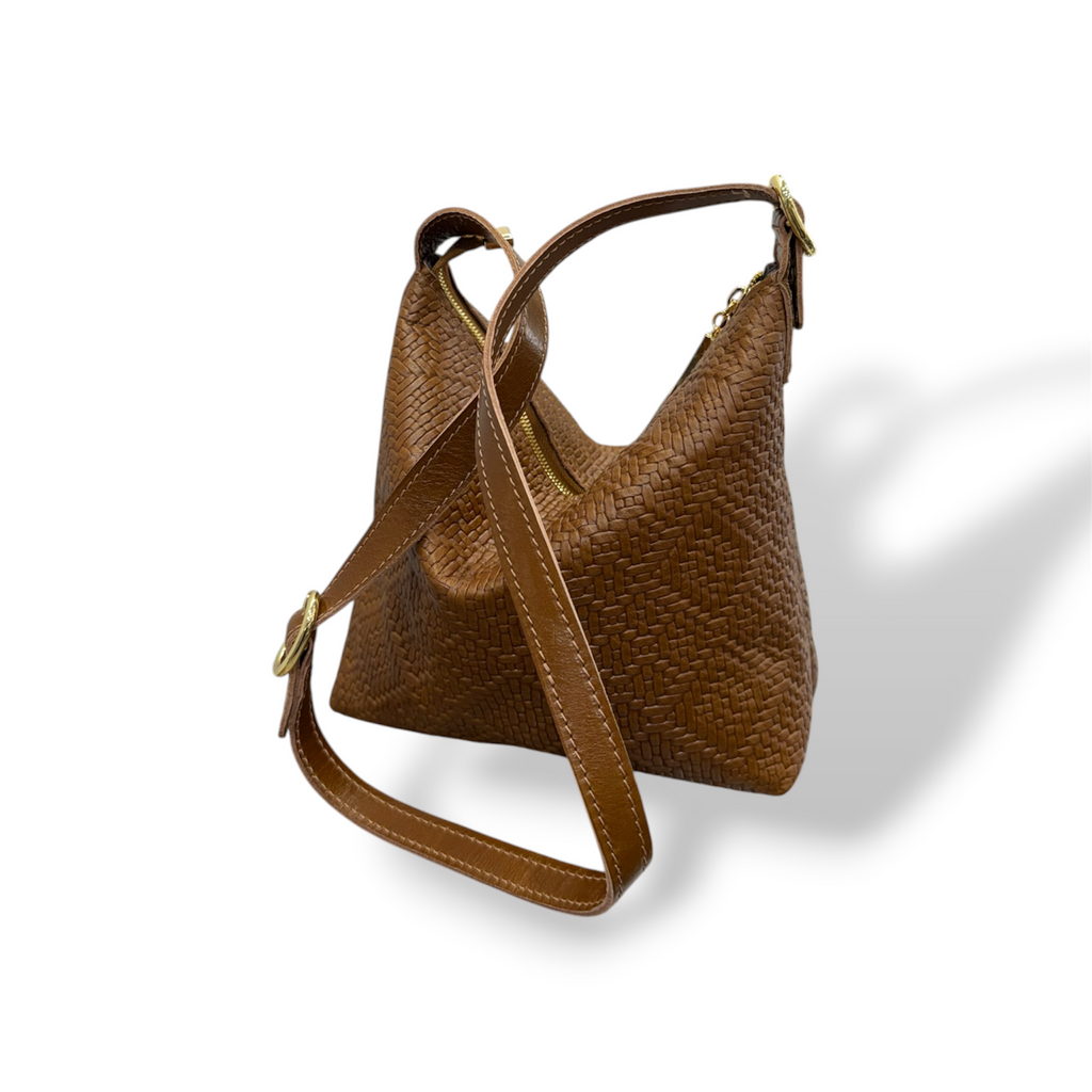 GIULIETTA big - Women's woven embossed calf leather handbag