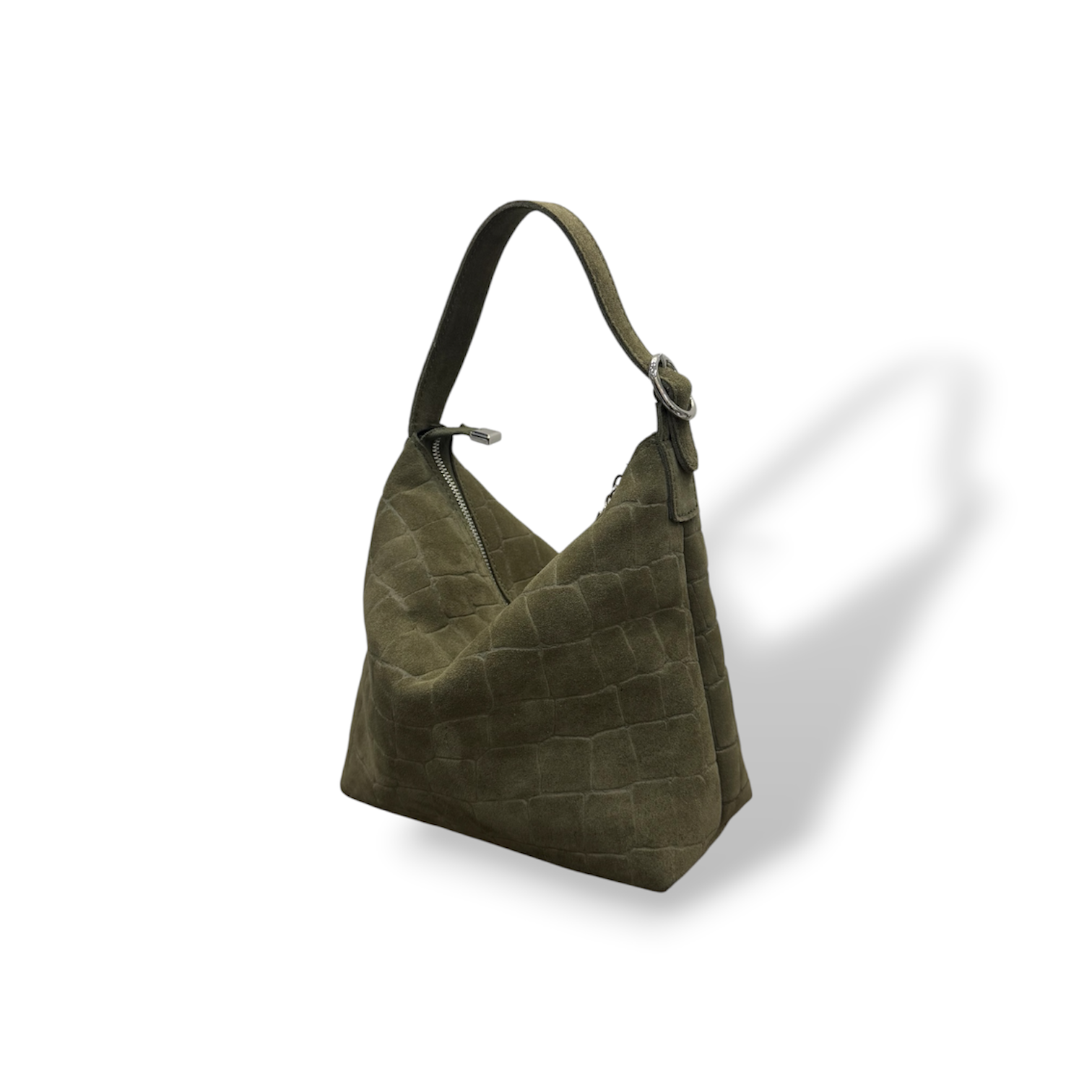 GIULIETTA big - Women's crocodile suede calf leather handbag