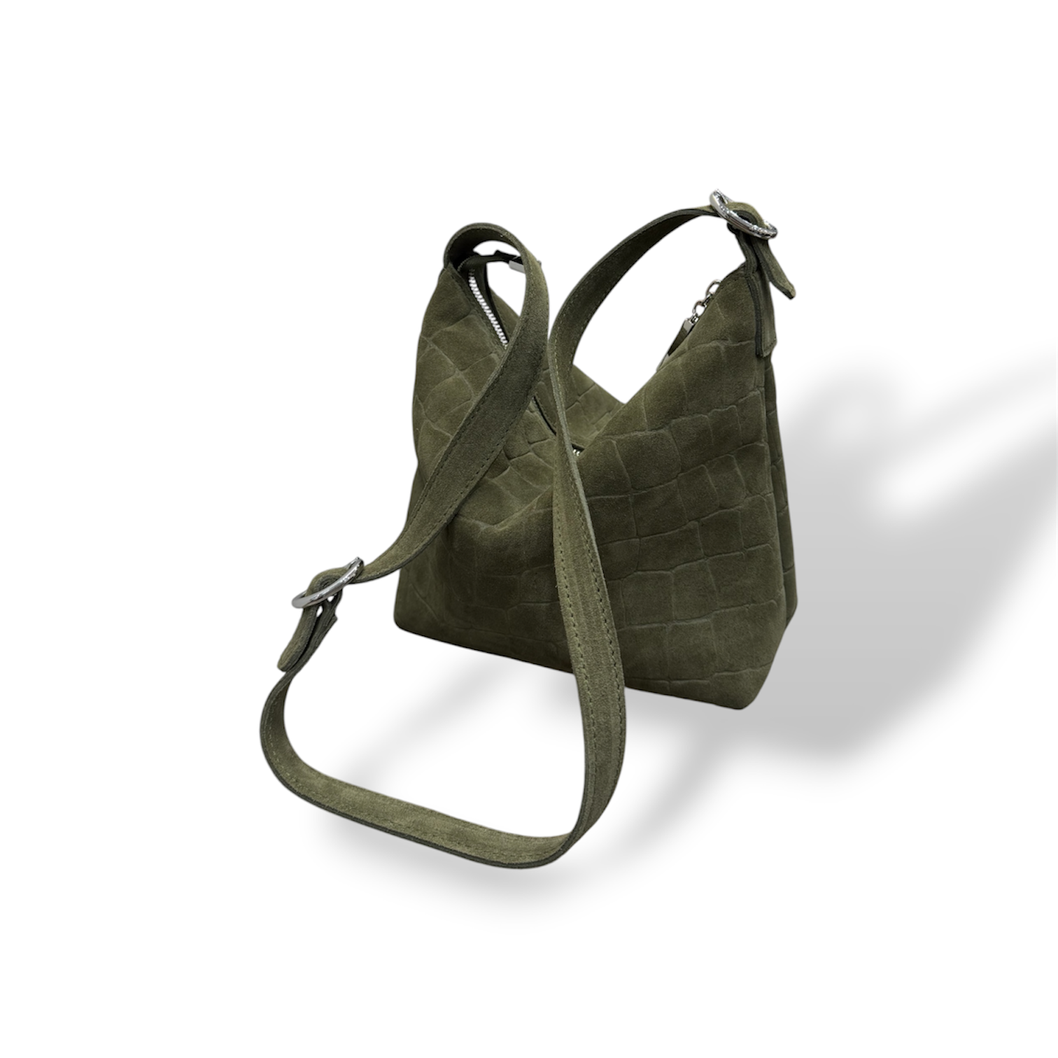 GIULIETTA big - Women's crocodile suede calf leather handbag