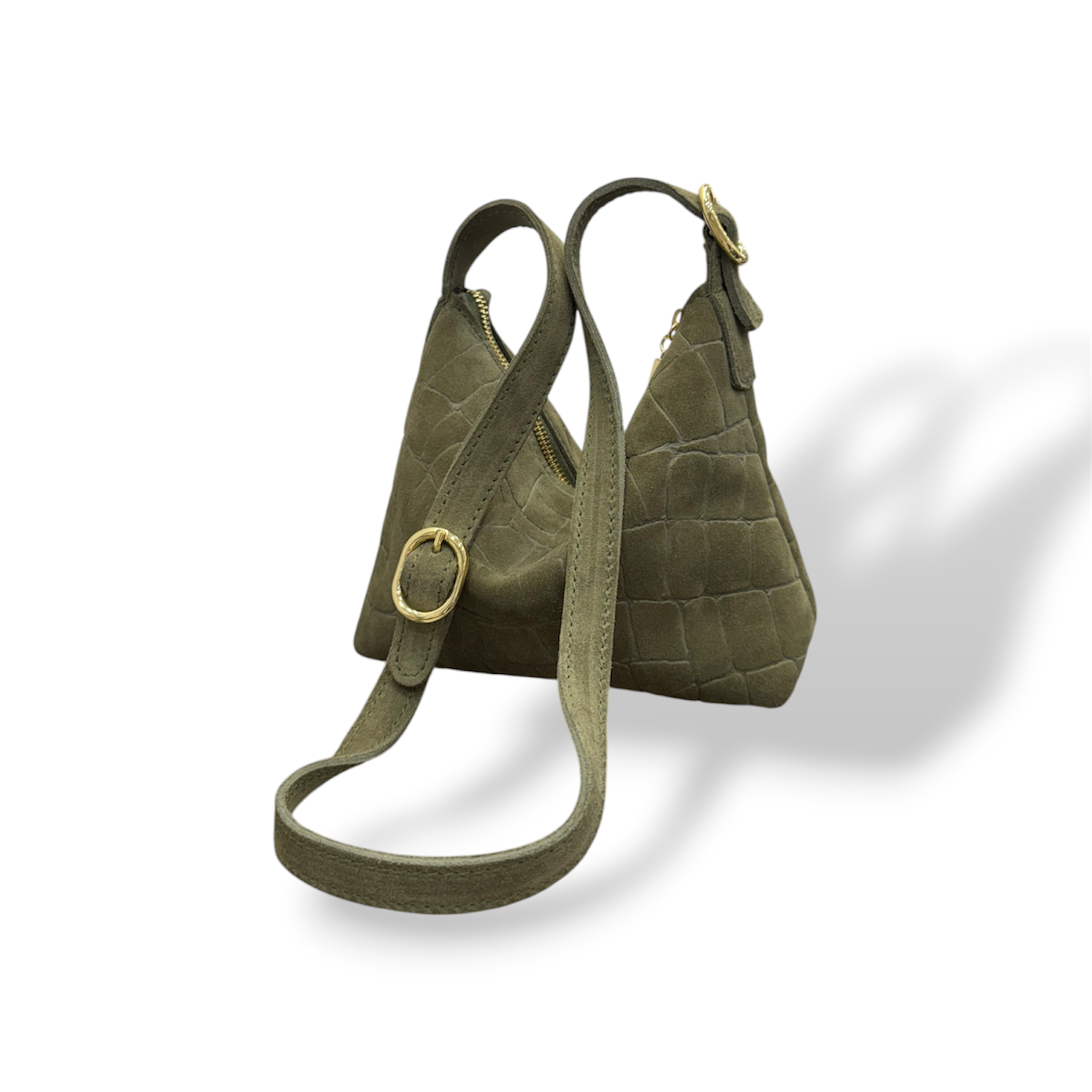 GIULIETTA small - Women's crocodile suede calf leather handbag