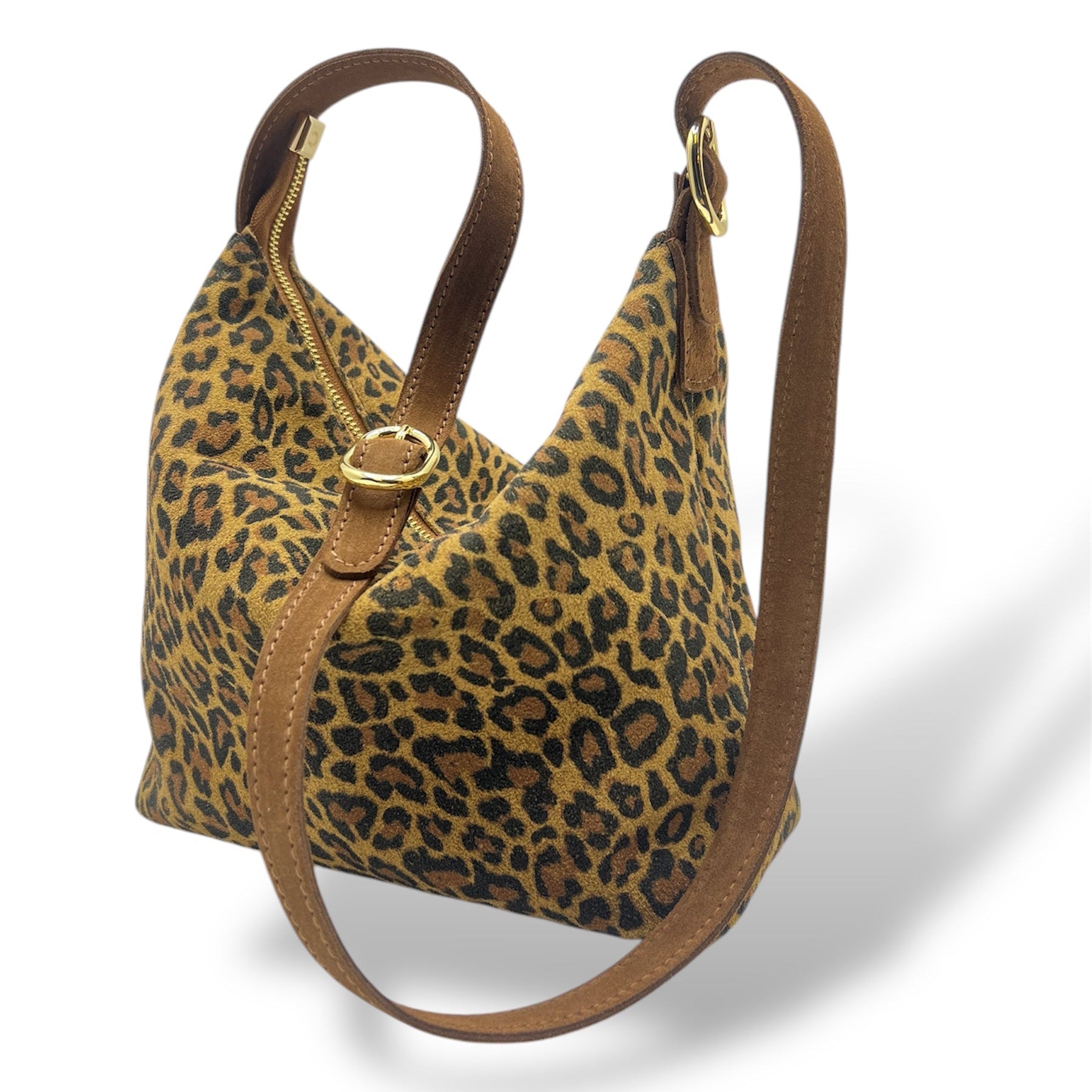 Women's suede calf leather handbag - GIULIETTA big