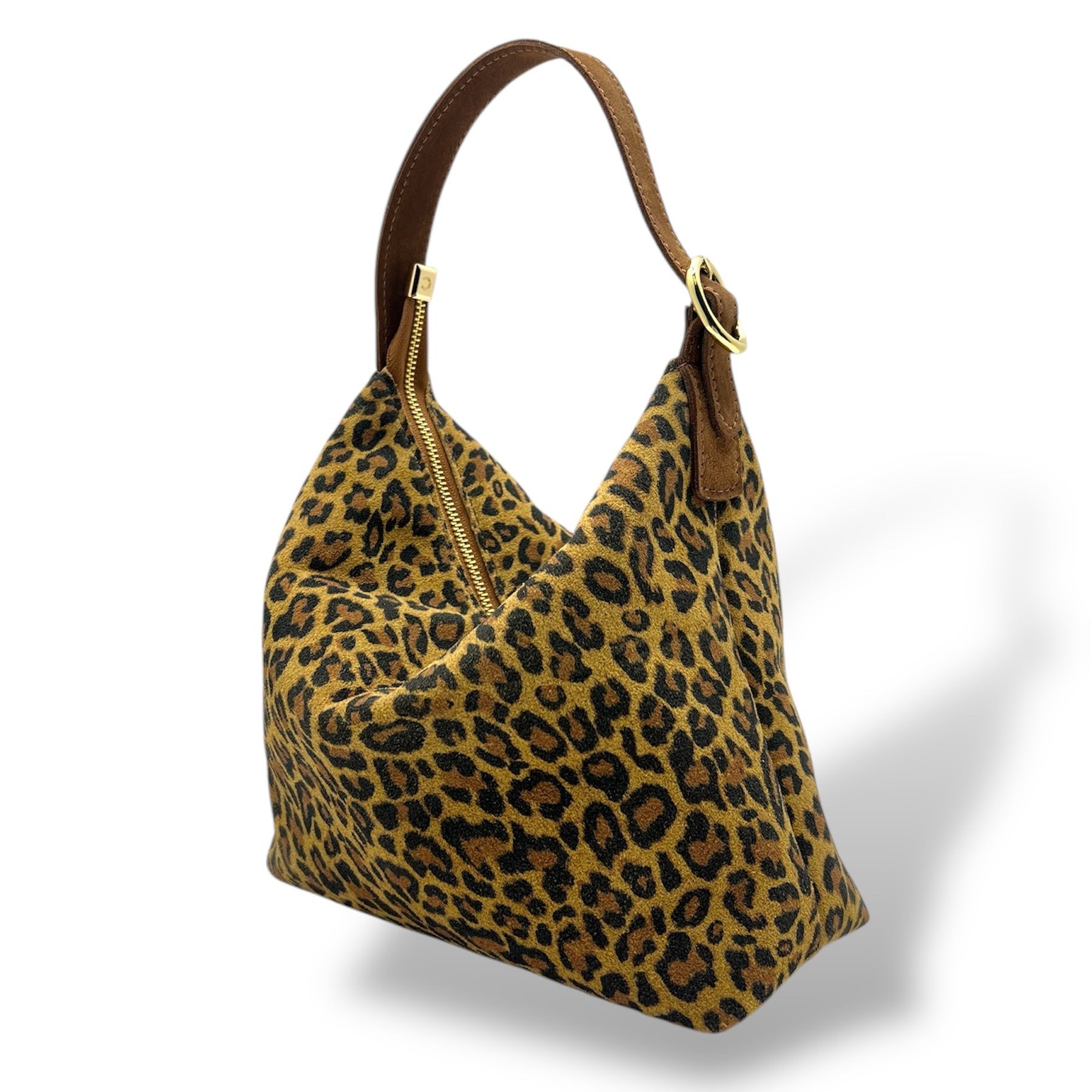 Women's suede calf leather handbag - GIULIETTA big