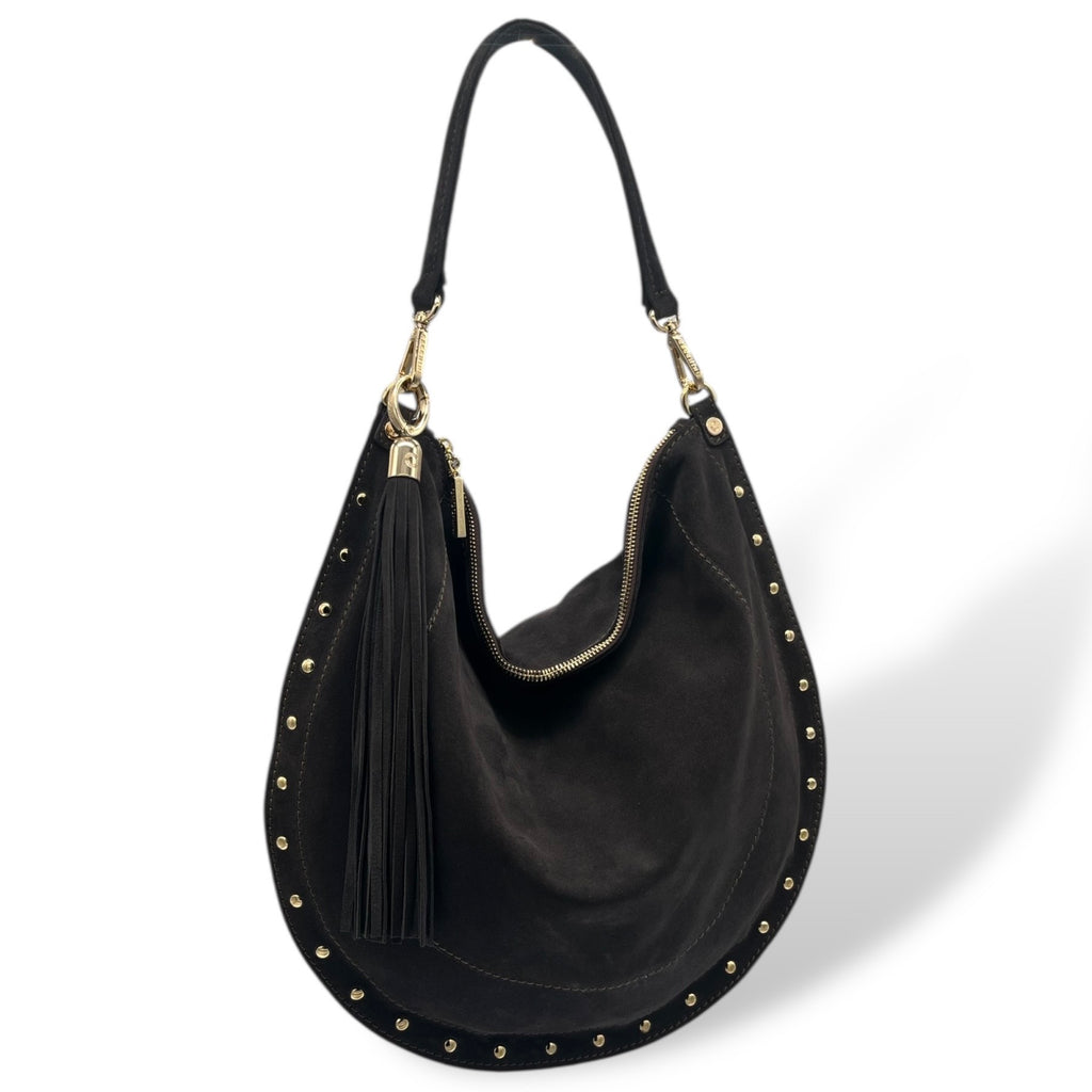 ISABEL big - Women's suede calf leather shoulder bag