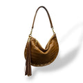 ISABEL - Women's crocodile embossed calf leather shoulder bag