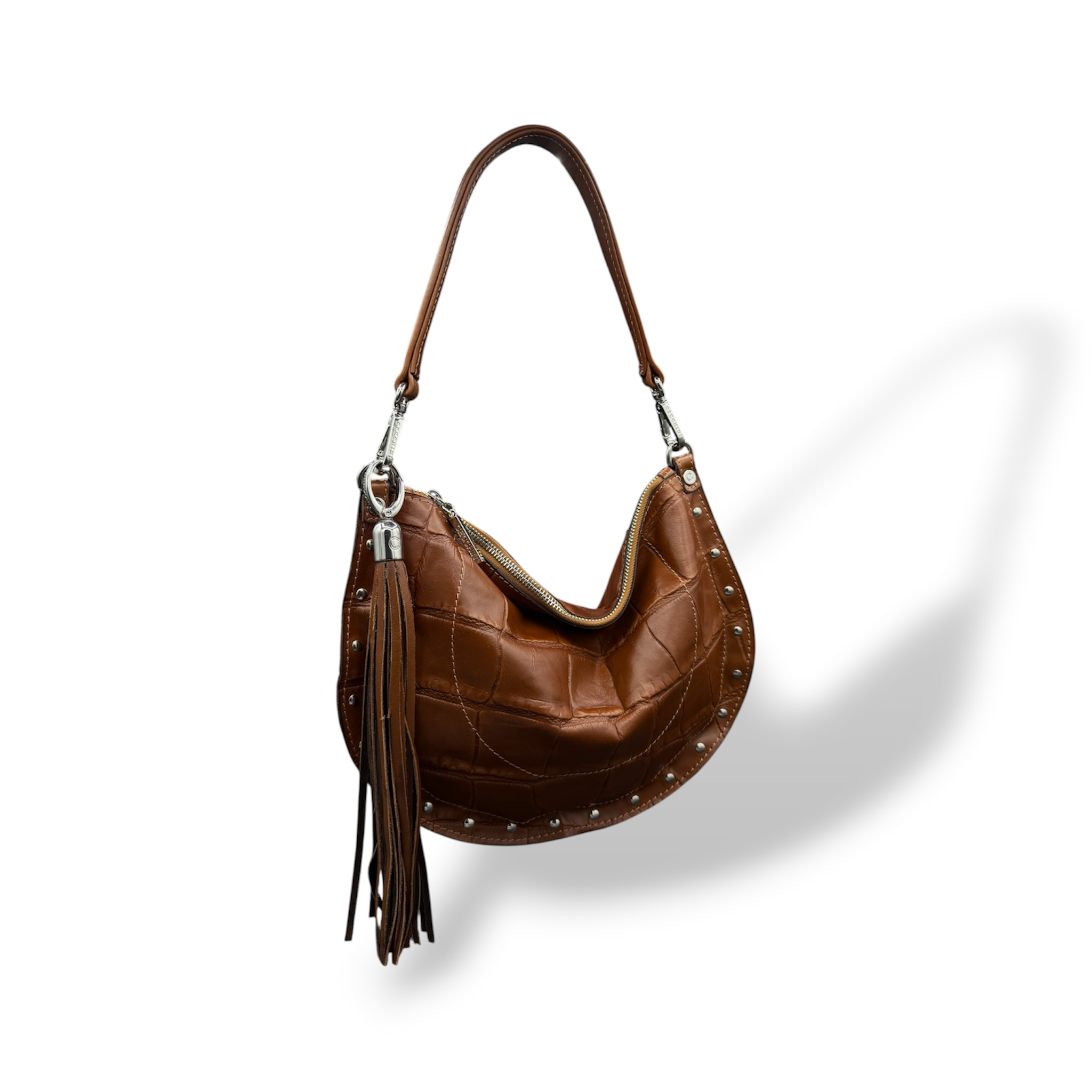 ISABEL - Women's crocodile smooth calf leather shoulder bag
