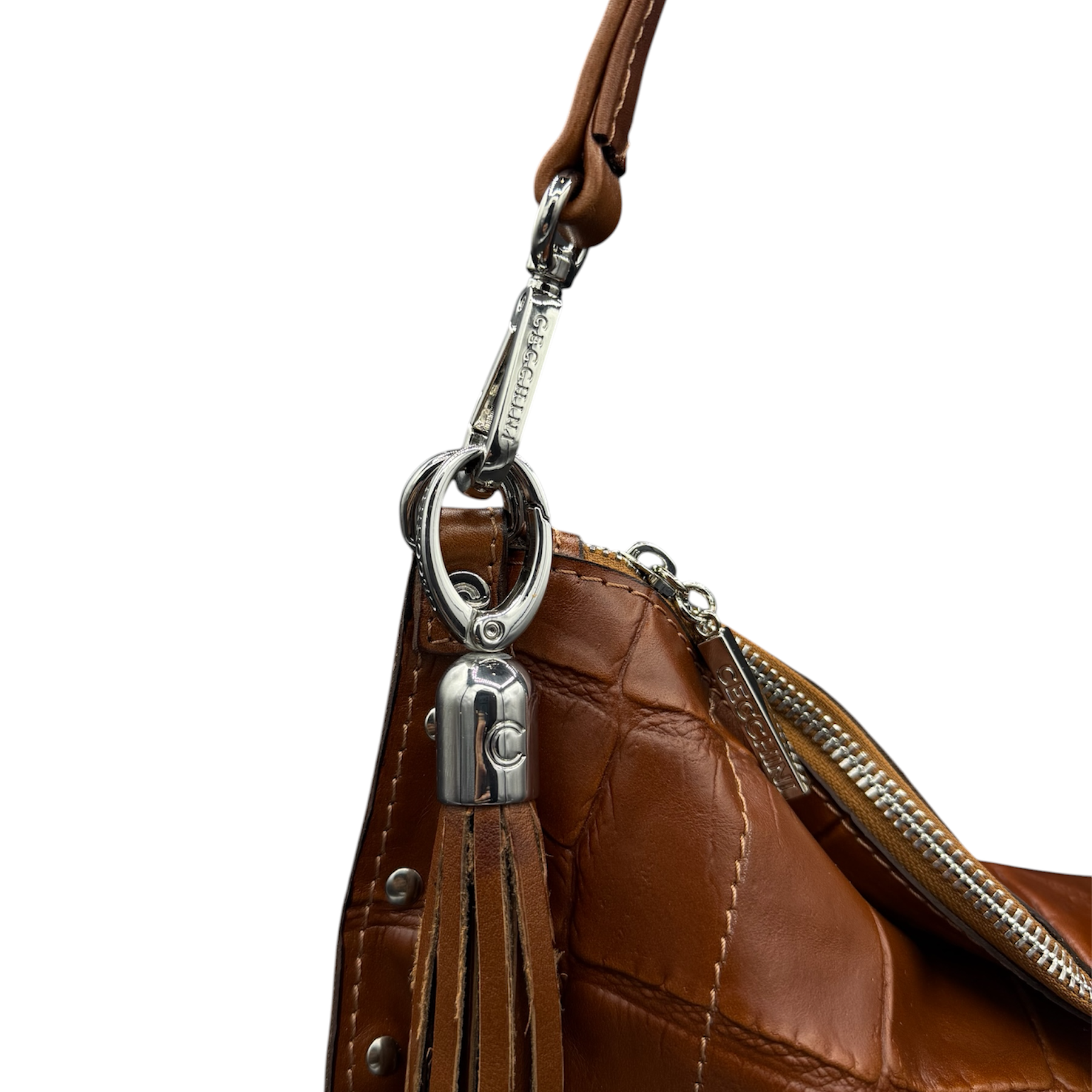 ISABEL - Women's crocodile smooth calf leather shoulder bag