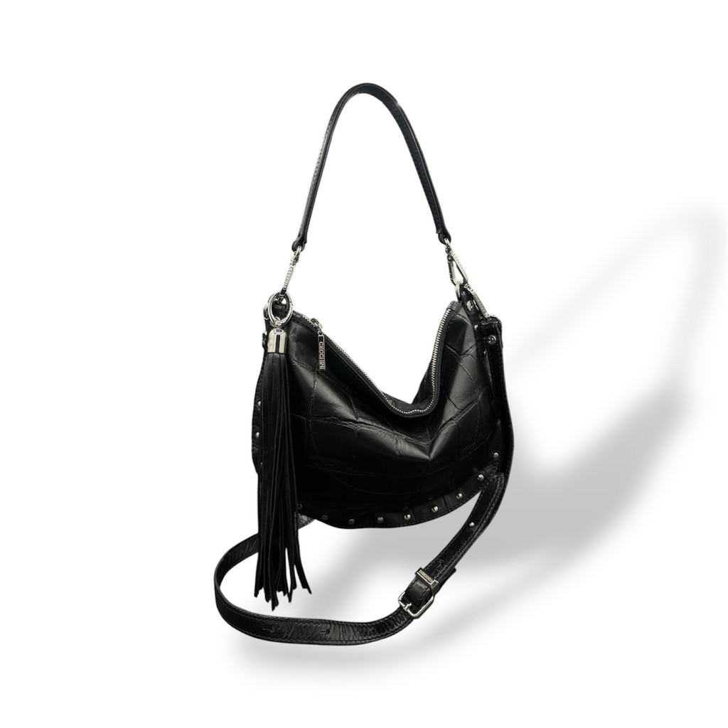 ISABEL - Women's crocodile calf leather shoulder bag
