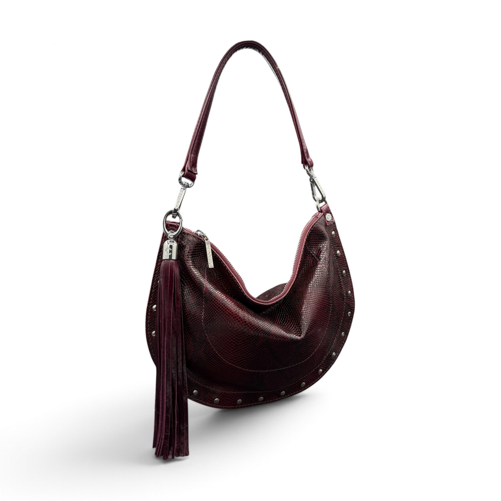 ISABEL - Women's python embossed calf leather shoulder bag