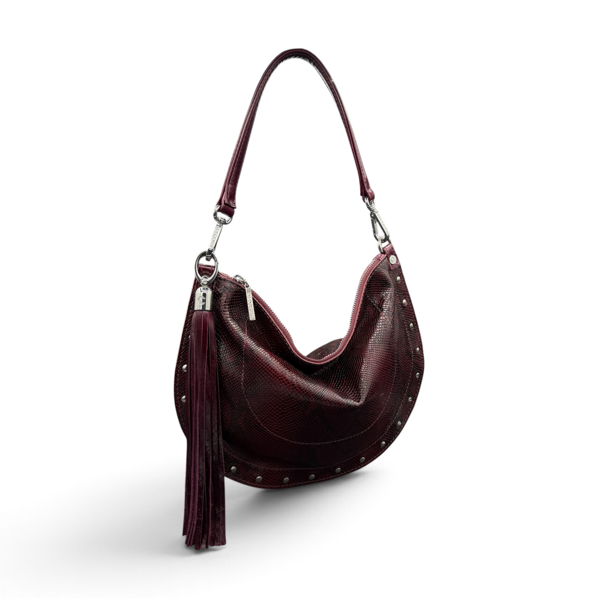 ISABEL - Women's python embossed calf leather shoulder bag
