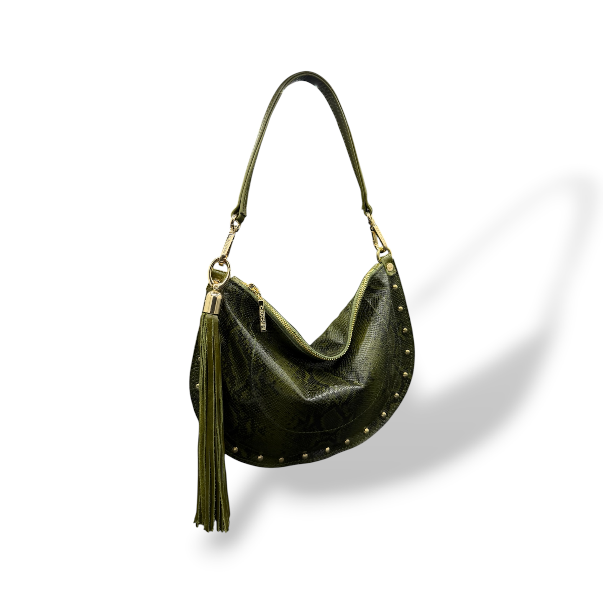 ISABEL - Women's python embossed calf leather shoulder bag