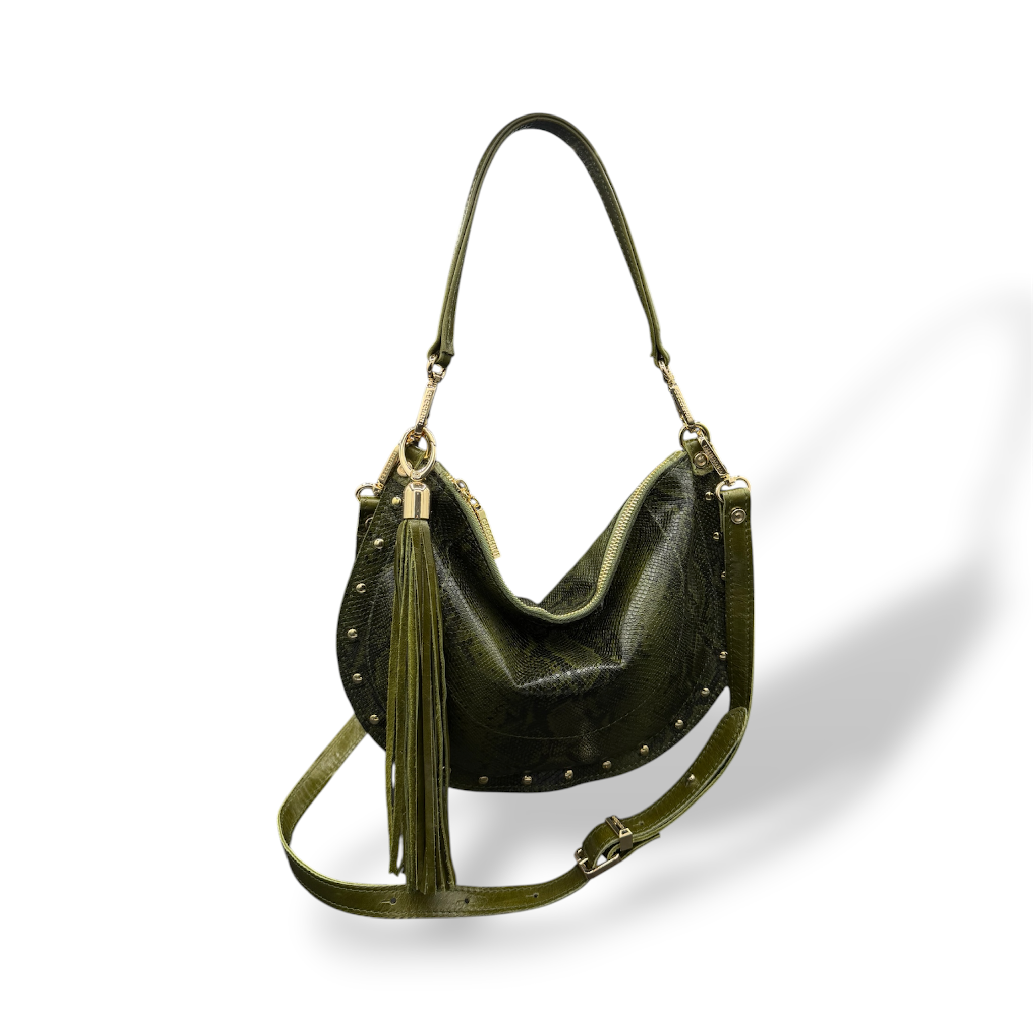 ISABEL - Women's python embossed calf leather shoulder bag