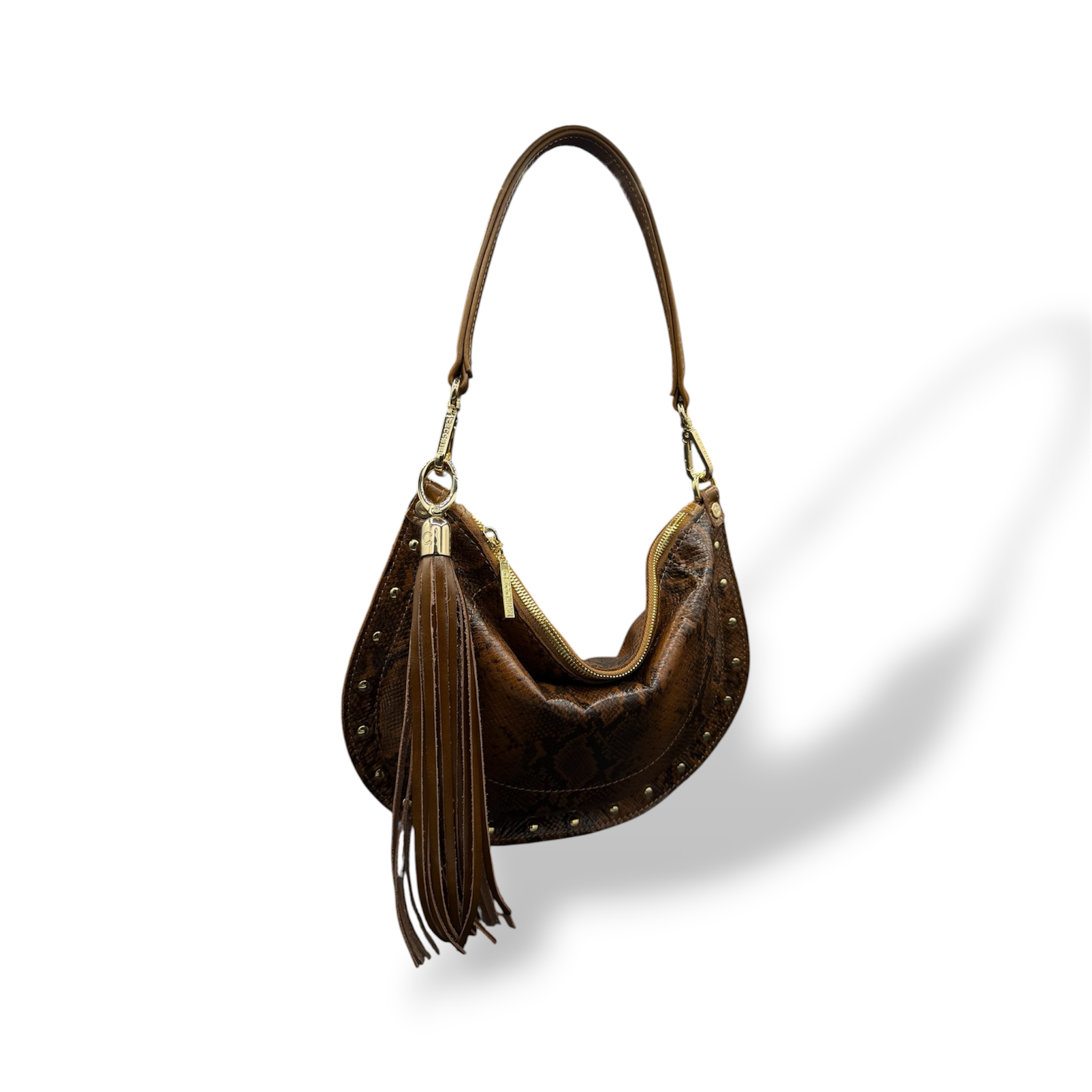 ISABEL - Women's python embossed calf leather shoulder bag